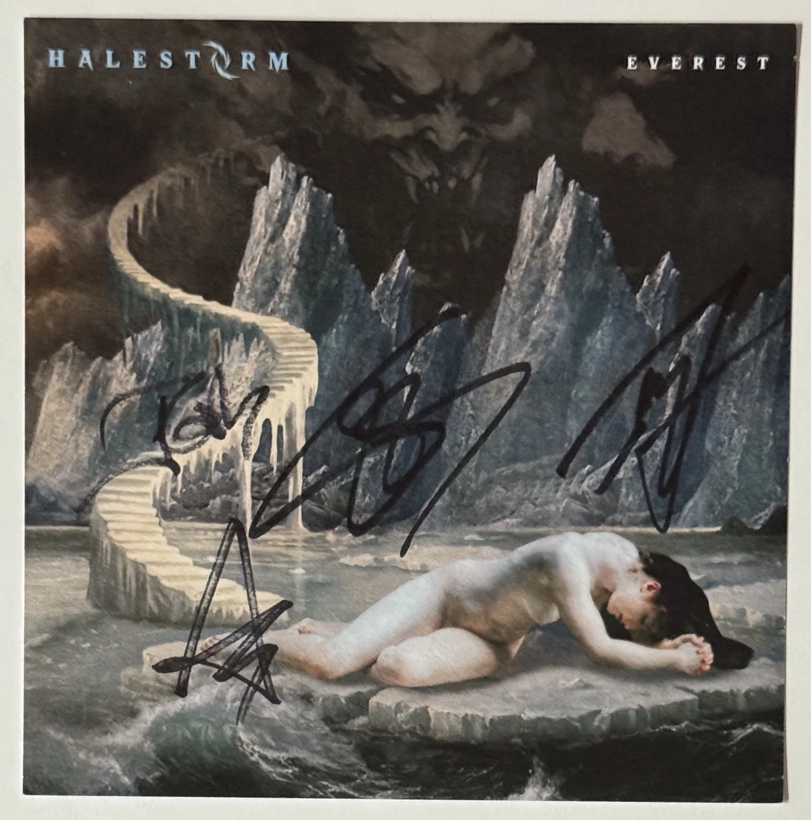 Halestorm FRAMED BAND SIGNED Everest Album Cover Art Card & CD BAS Beckett COA, изображение 3