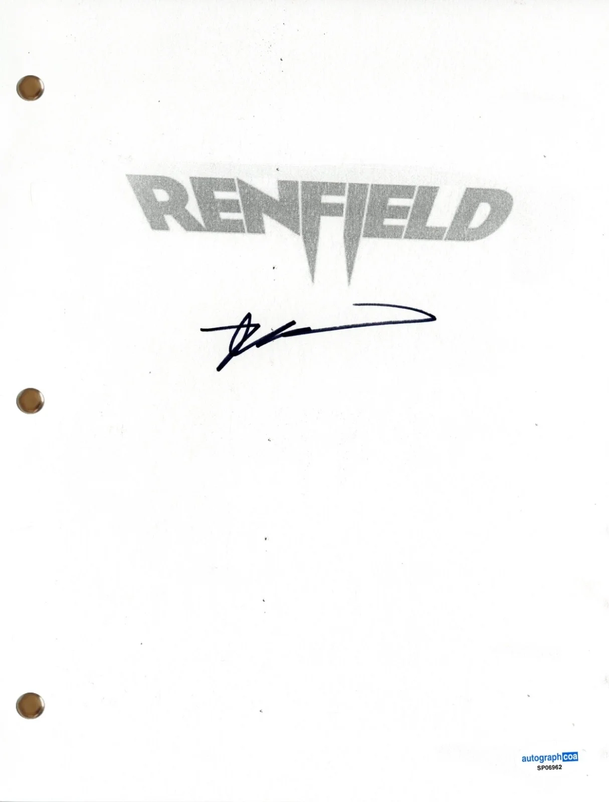 Robert Kirkman — Robert Kirkman Signed Autograph Renfield Movie Script Screenplay Horror ACOA COA, image 2
