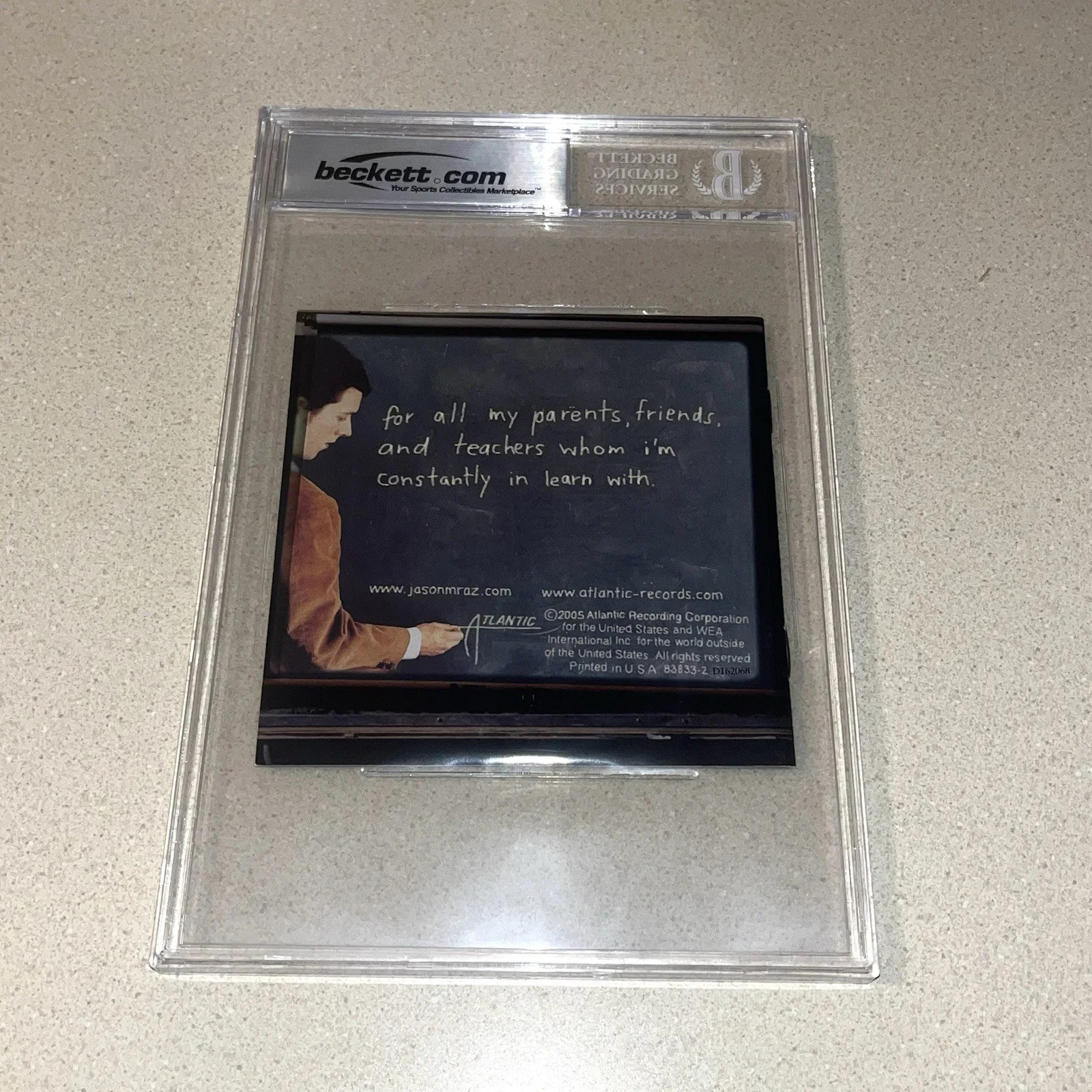JASON MRAZ SINGER signed autographed MR. A-Z CD INSERT BECKETT BAS SLABBED, image 3