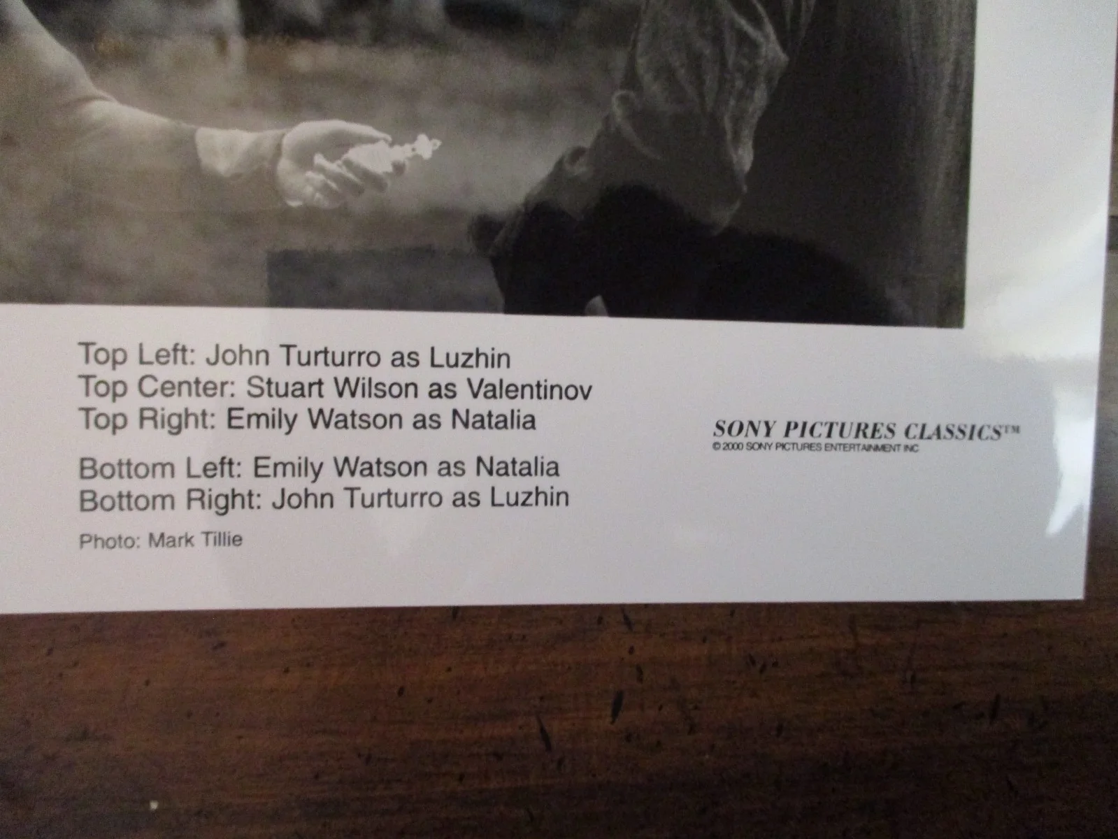 "THE LUZHIN DEFENCE)Emily Watson/Stuart Wilson/John Turturro/8x10 2001 B&W Photo, изображение 3