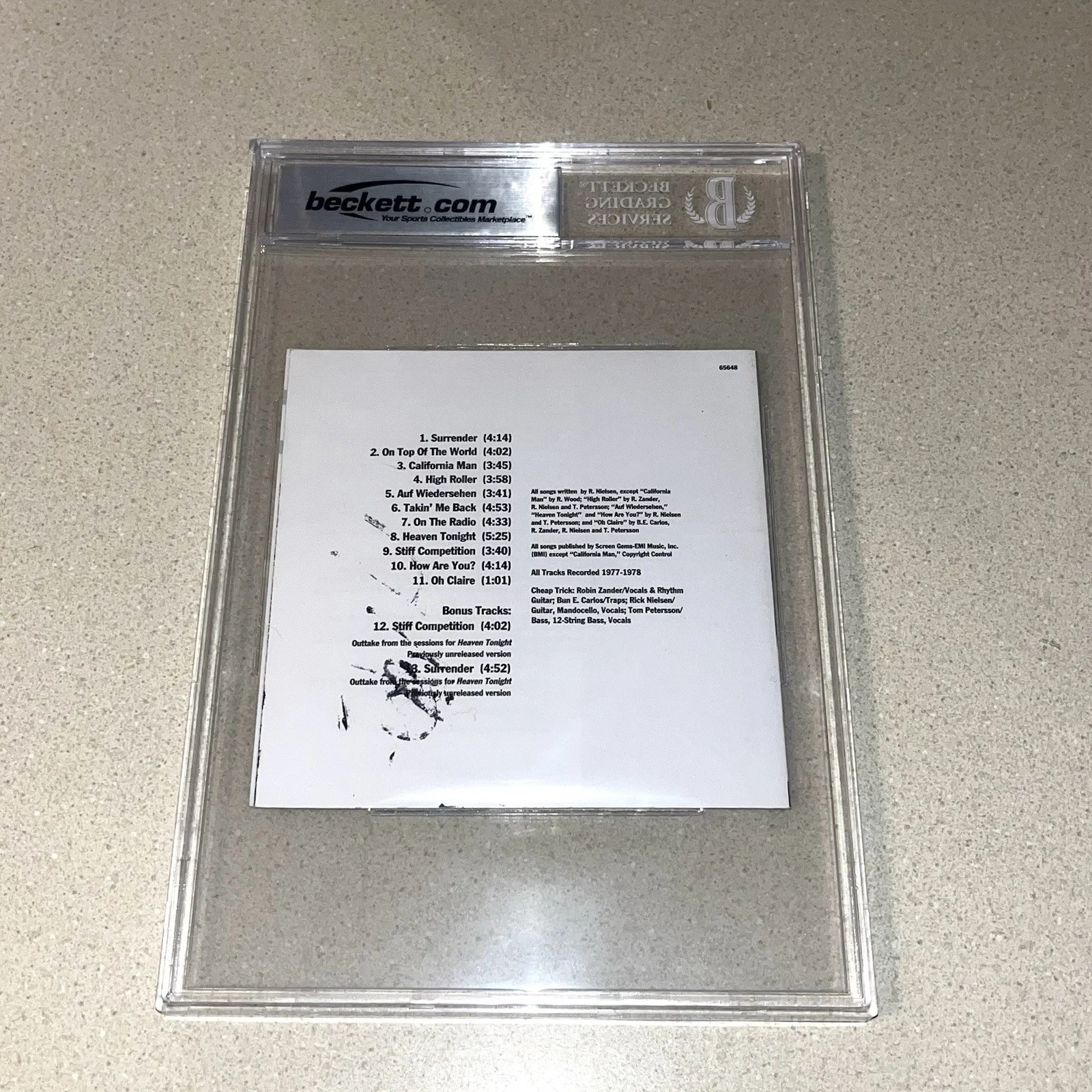 CHEAP TRICK BAND GROUP signed autographed HEAVEN TONIGHT CD BOOK BECKETT SLABBED, изображение 3