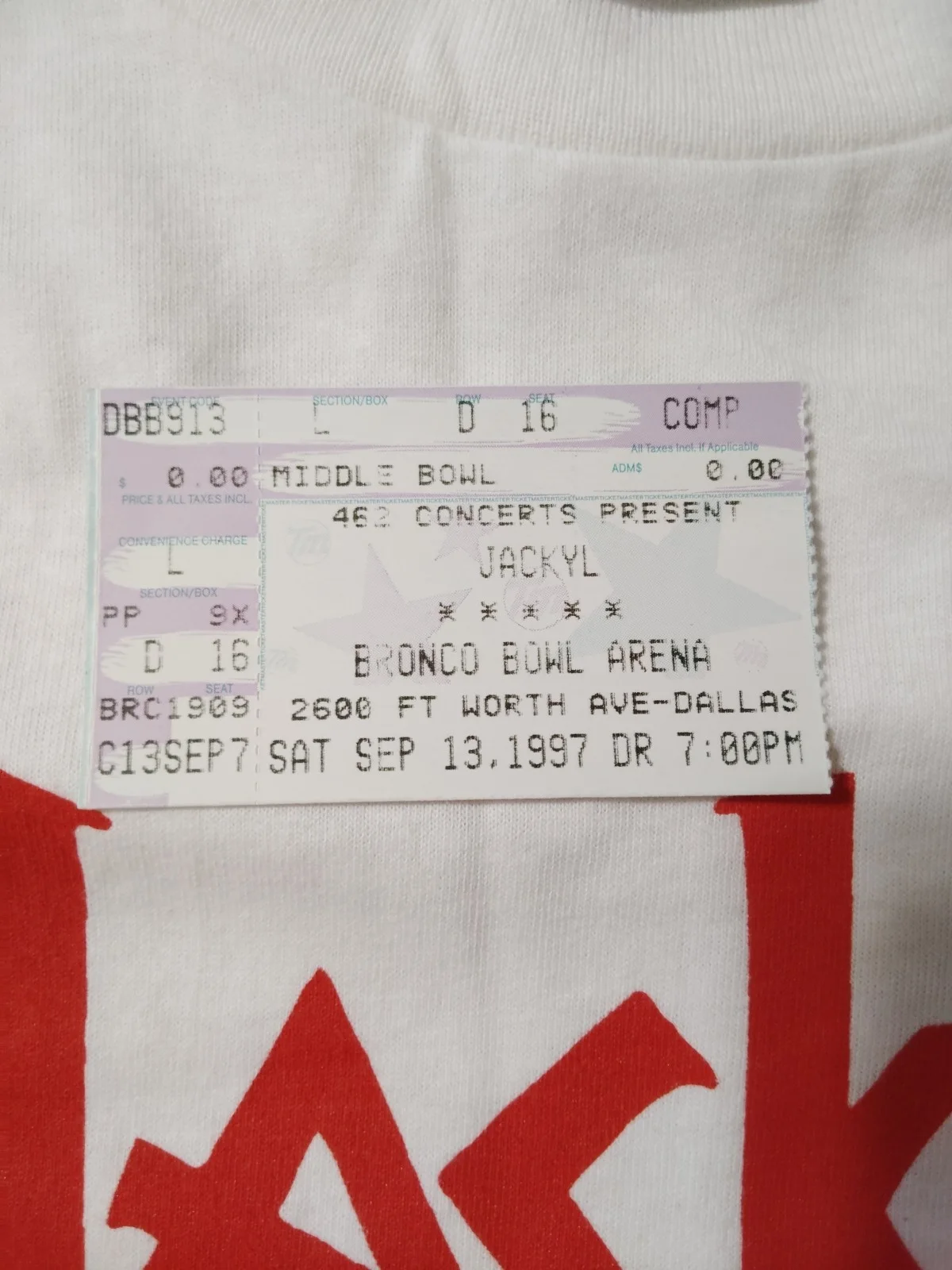 Ultra-Rare Jackal Band Signed Shirt & Concert Ticket Set, image 3