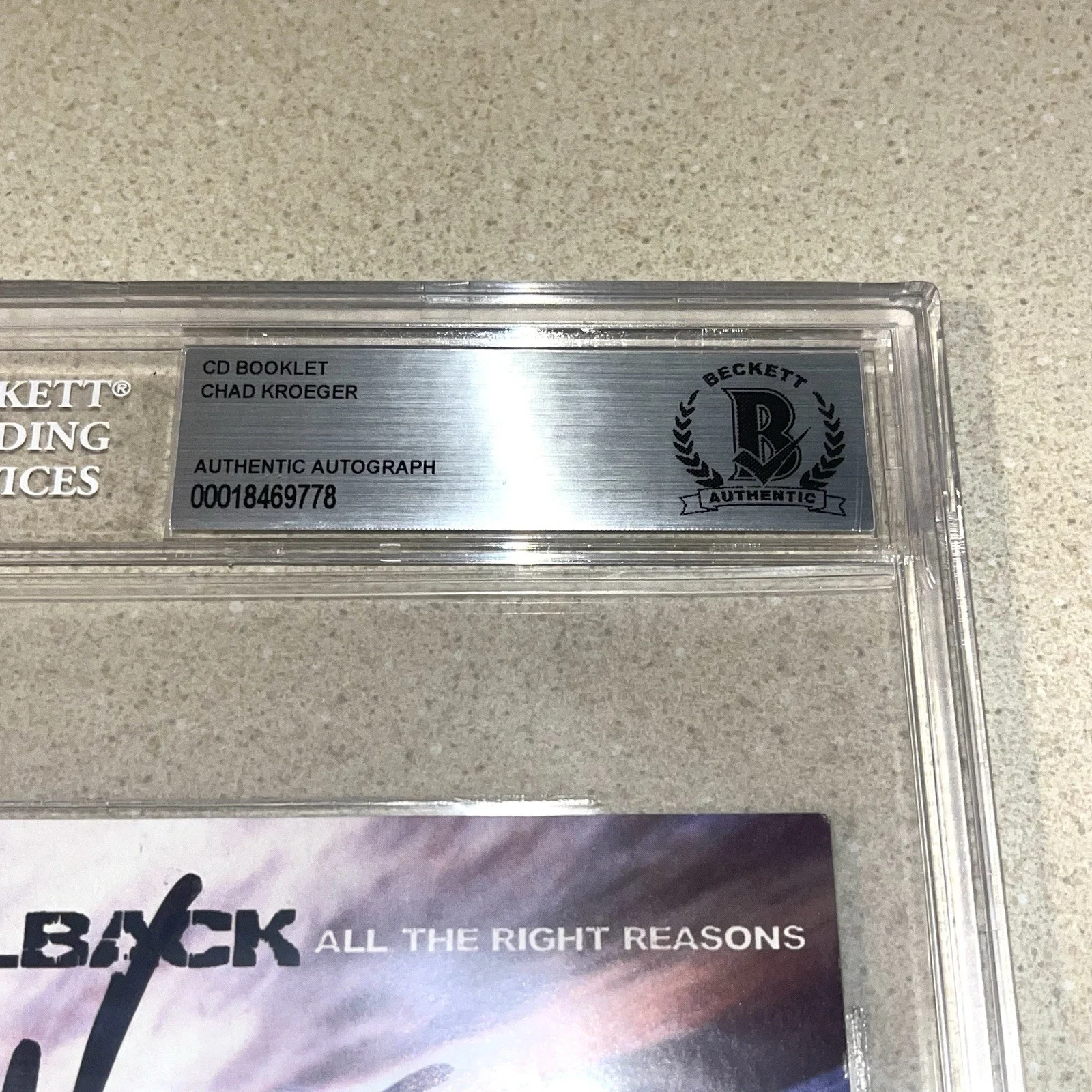 CHAD KROEGER NICKELBACK signed autographed ALL THE RIGHT CD BOOK BECKETT SLABBED, image 2