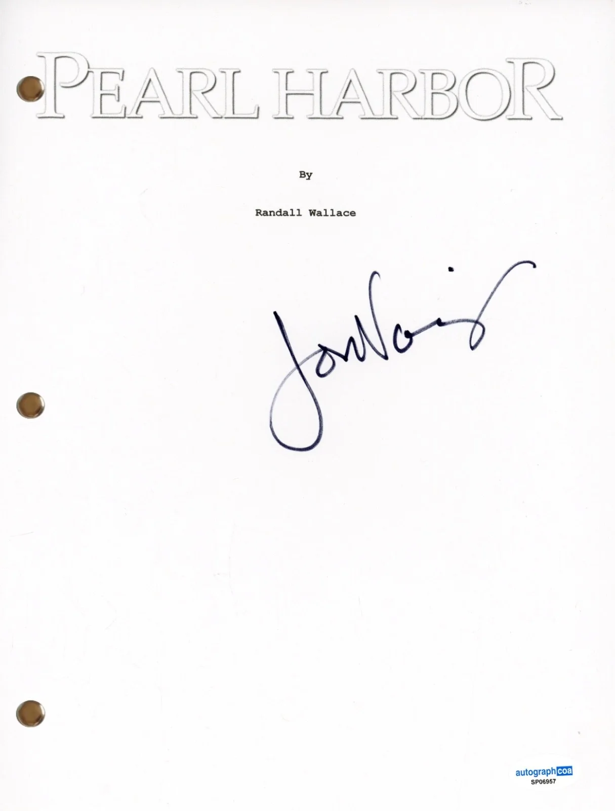 Jon Voight — Jon Voight Signed Autograph Pearl Harbor Movie Script Full Screenplay ACOA COA, image 2