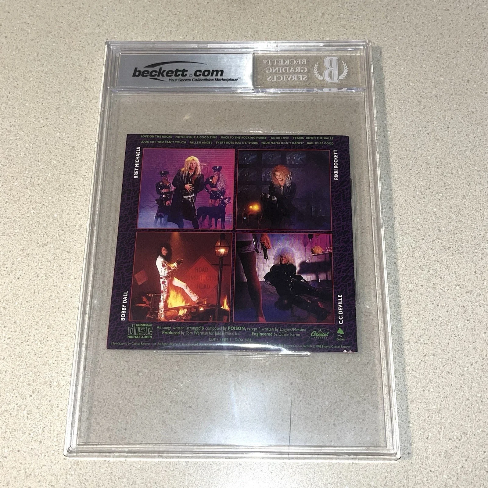 BRET MICHAELS POISON signed autographed OPEN UP AND SAY CD BOOK BECKETT SLABBED, изображение 3