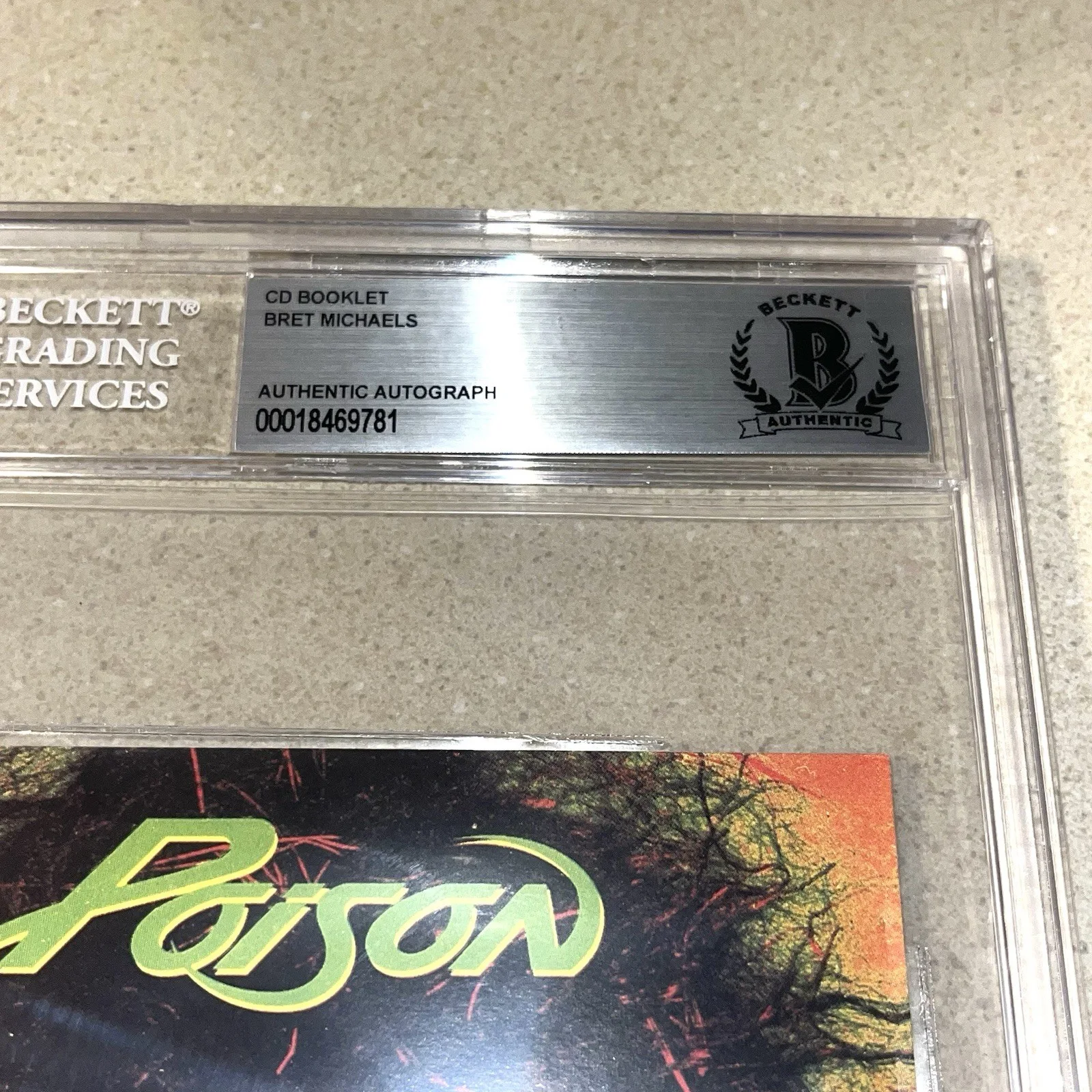 BRET MICHAELS POISON signed autographed OPEN UP AND SAY AHH! CD BOOK BAS SLABBED, изображение 2