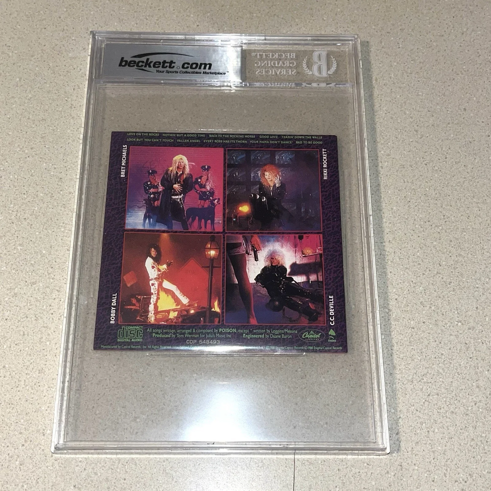 BRET MICHAELS POISON signed autographed OPEN UP AND SAY AHH! CD BOOK BAS SLABBED, изображение 3