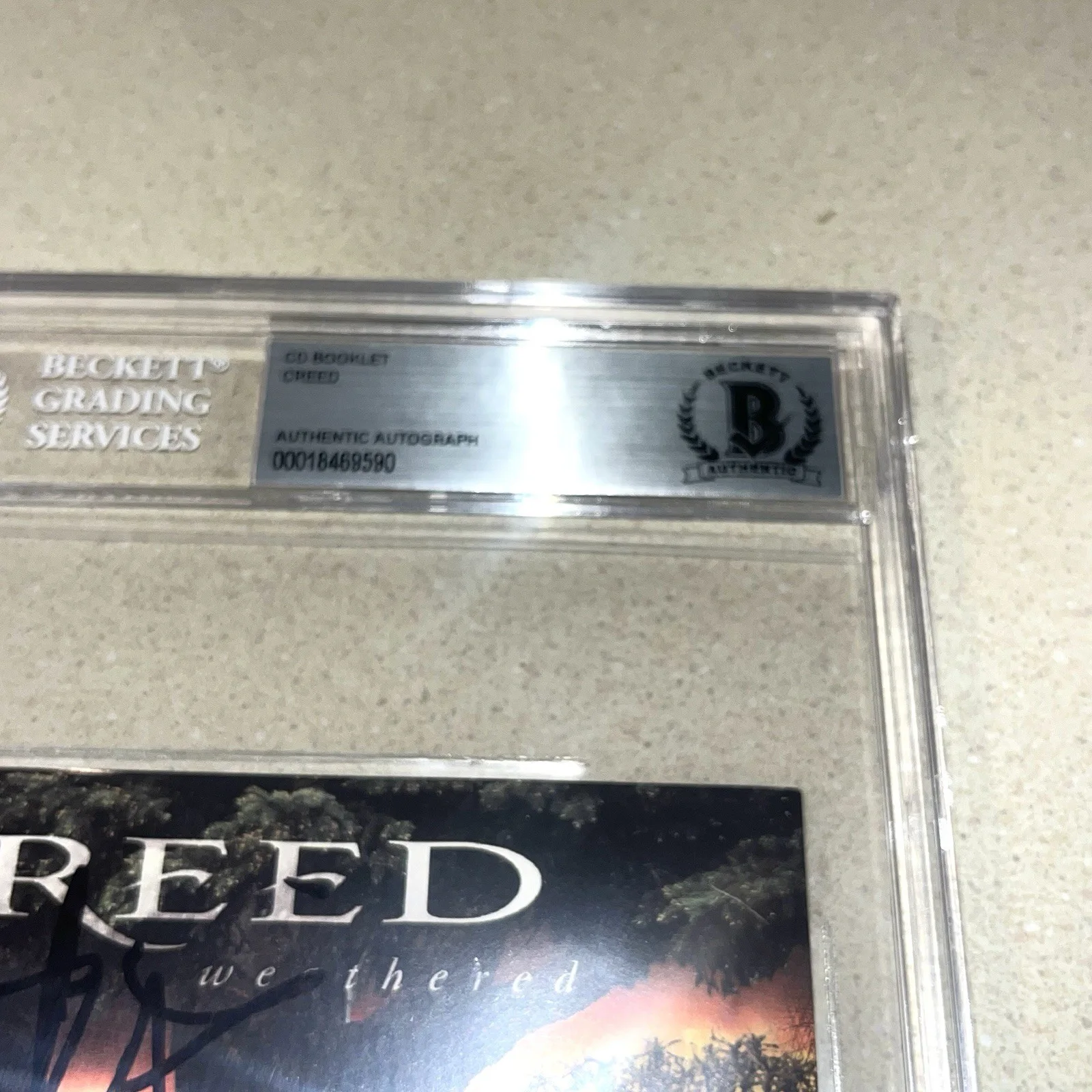 CREED BAND GROUP signed autographed WEATHERED CD BOOK BECKETT BAS SLABBED, image 2