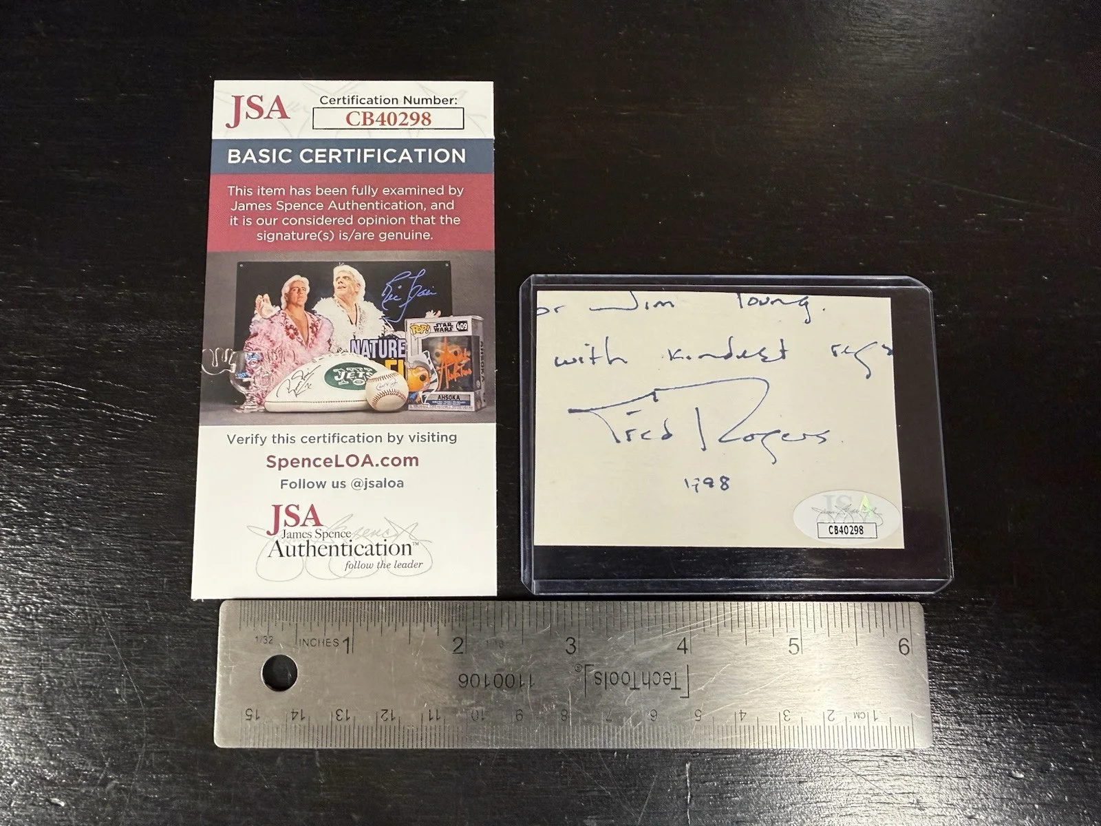 Fred Rogers — Fred Rogers Mr Rogers’ Neighborhood Autograph JSA Inscription Cut 1998