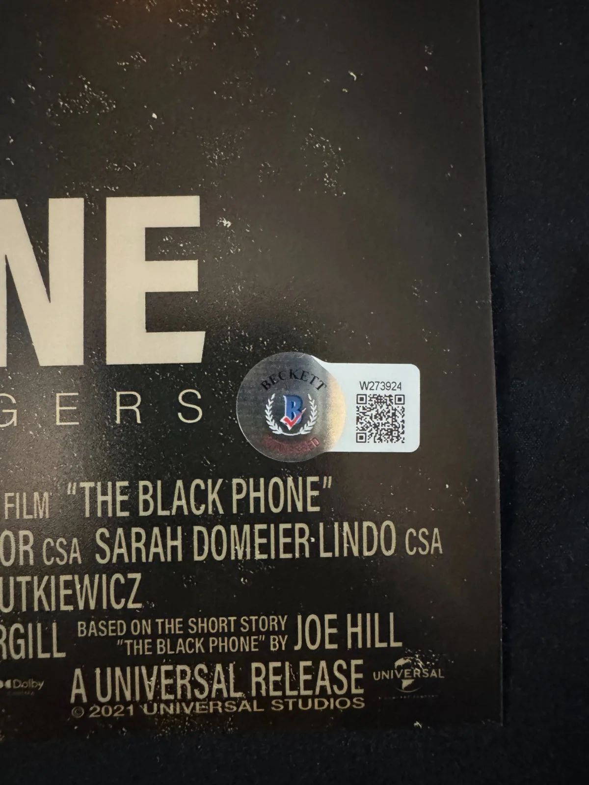 Mason Thames, Madeleine McGraw — The Black Phone signed 11x17 photo Mason Thames & Madeleine McGraw W/Beckett COA, изображение 2