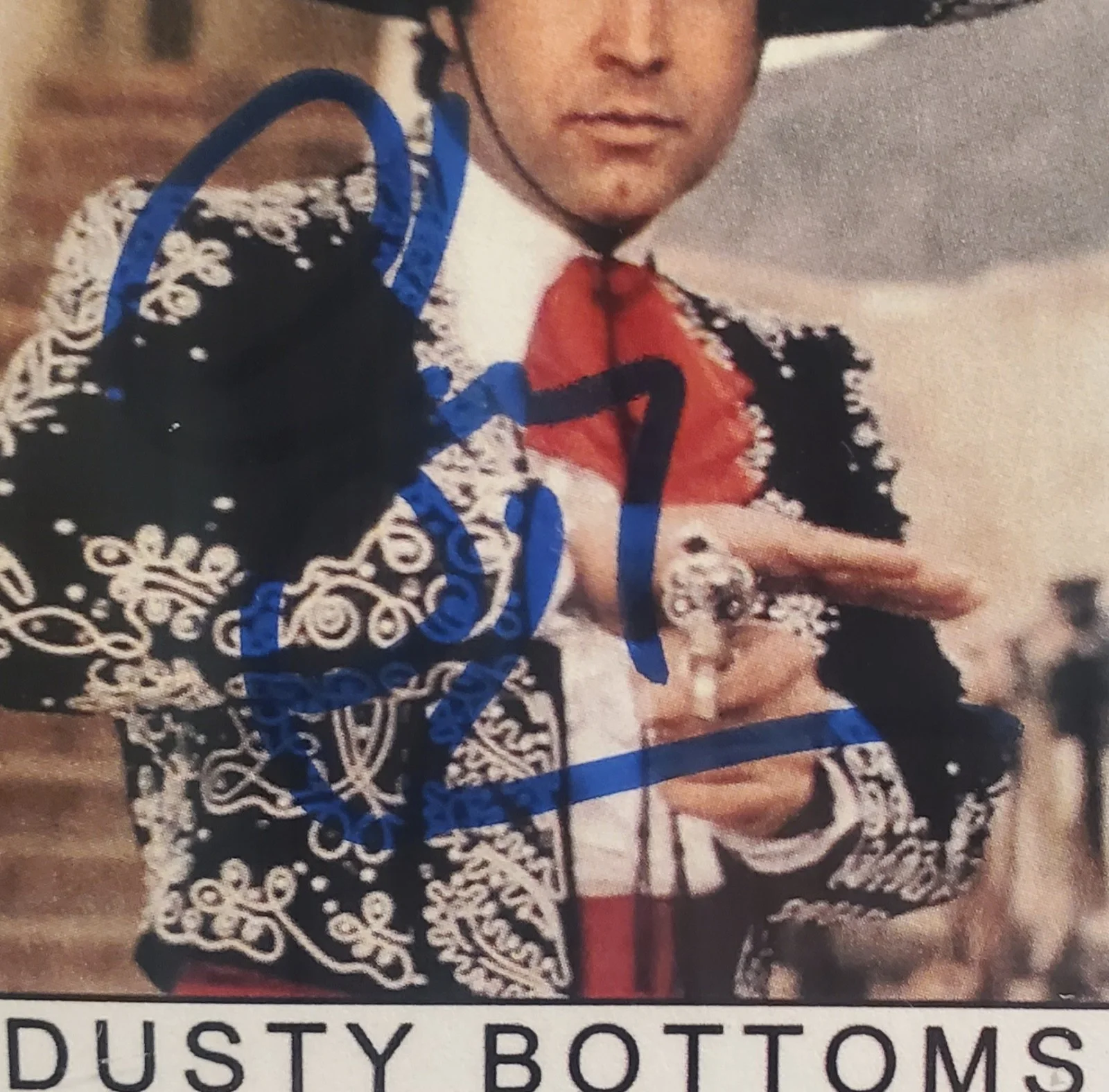 Chevy Chase — Chevy Chase DUSTY BOTTOMS Custom Signed Card Auto Autograph THREE AMIGOS BECKETT, изображение 2