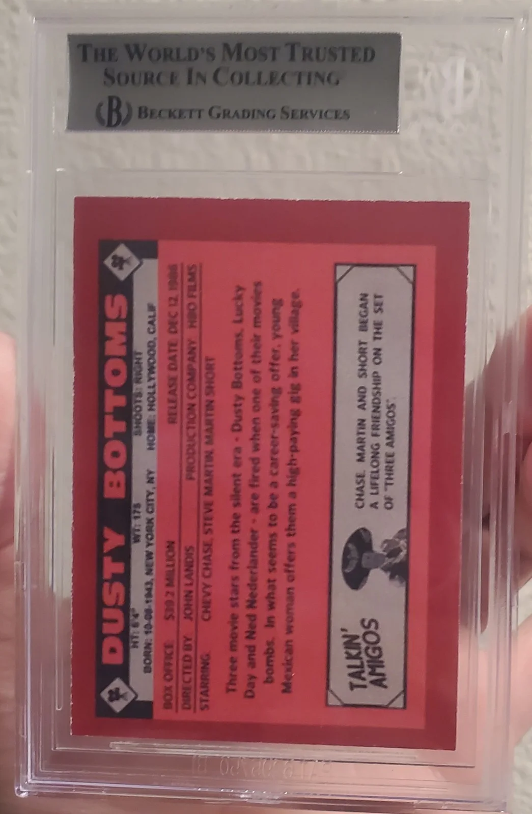 Chevy Chase — Chevy Chase DUSTY BOTTOMS Custom Signed Card Auto Autograph THREE AMIGOS BECKETT, изображение 3