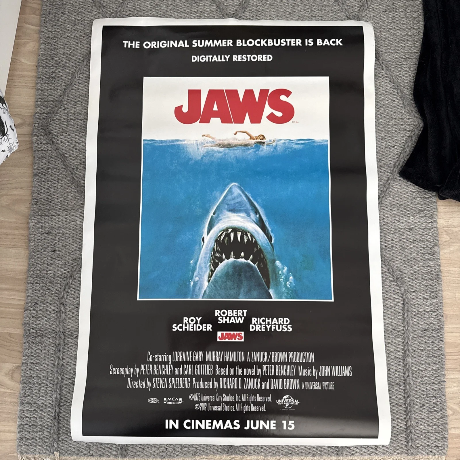 JAWS 2012 Rerelease ORIGINAL UK ONE SHEET CINEMA POSTER Digitally Restored, изображение 2