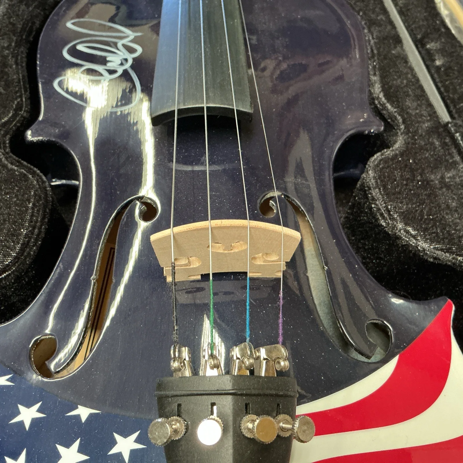 Charlie Daniels Autographed American Flag Fiddle. Autographed Photo & CD, image 5