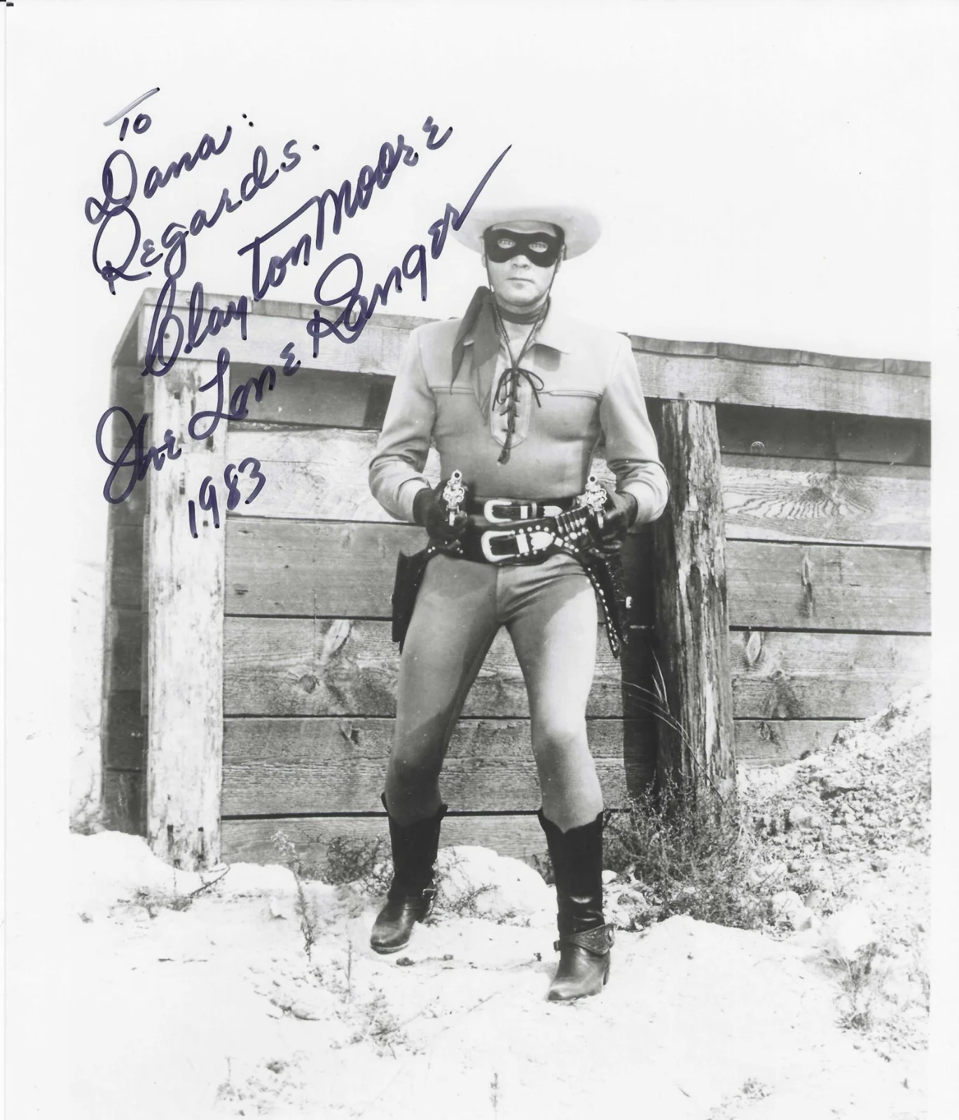 Clayton Moore — CLAYTON MOORE "Lone Ranger" Signed 8X10 B&W Photo w/ COA Classic Image