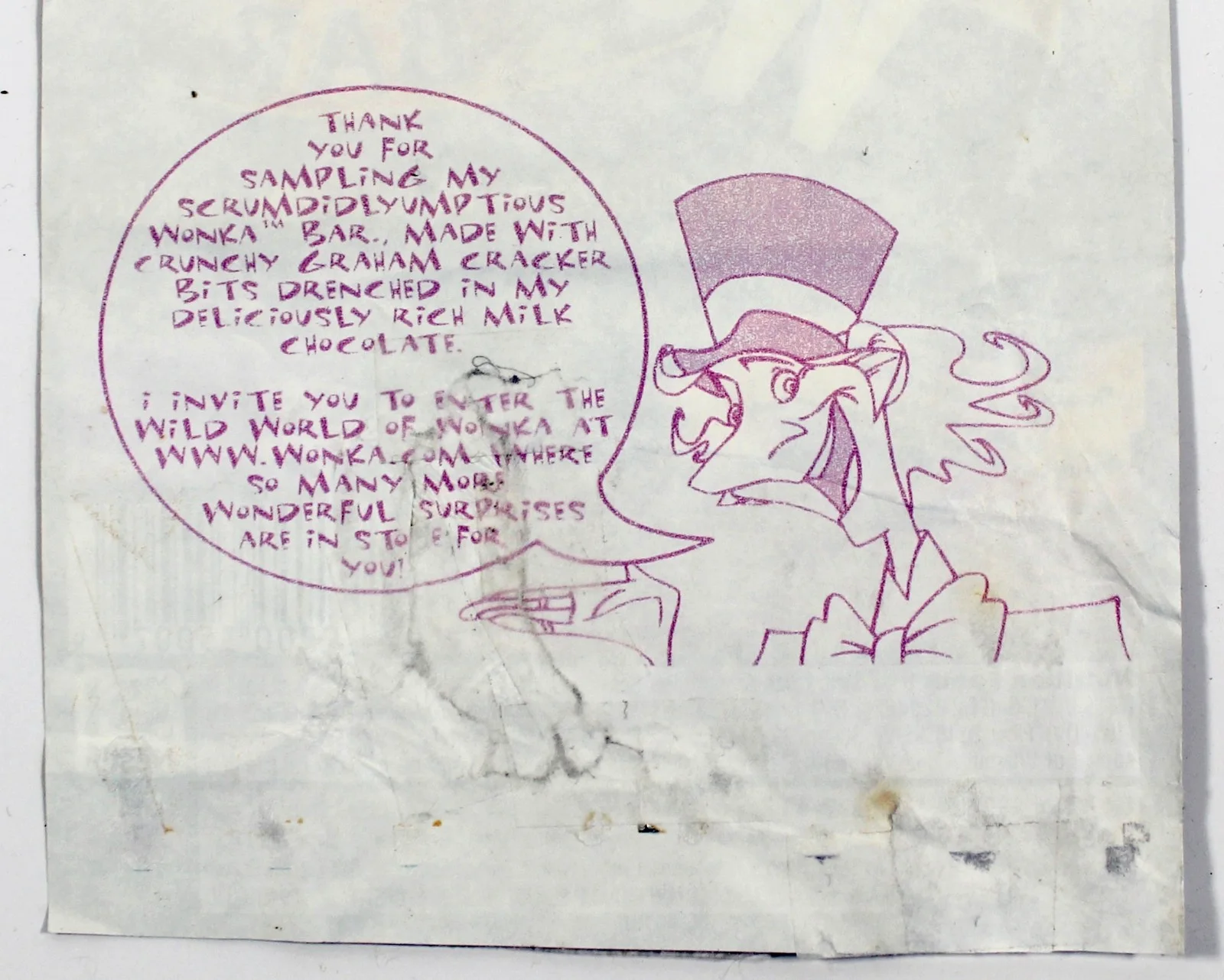 Original WILLY WONKA Chocolate Bar WRAPPER 2001 - 30th Anniversary, image 3