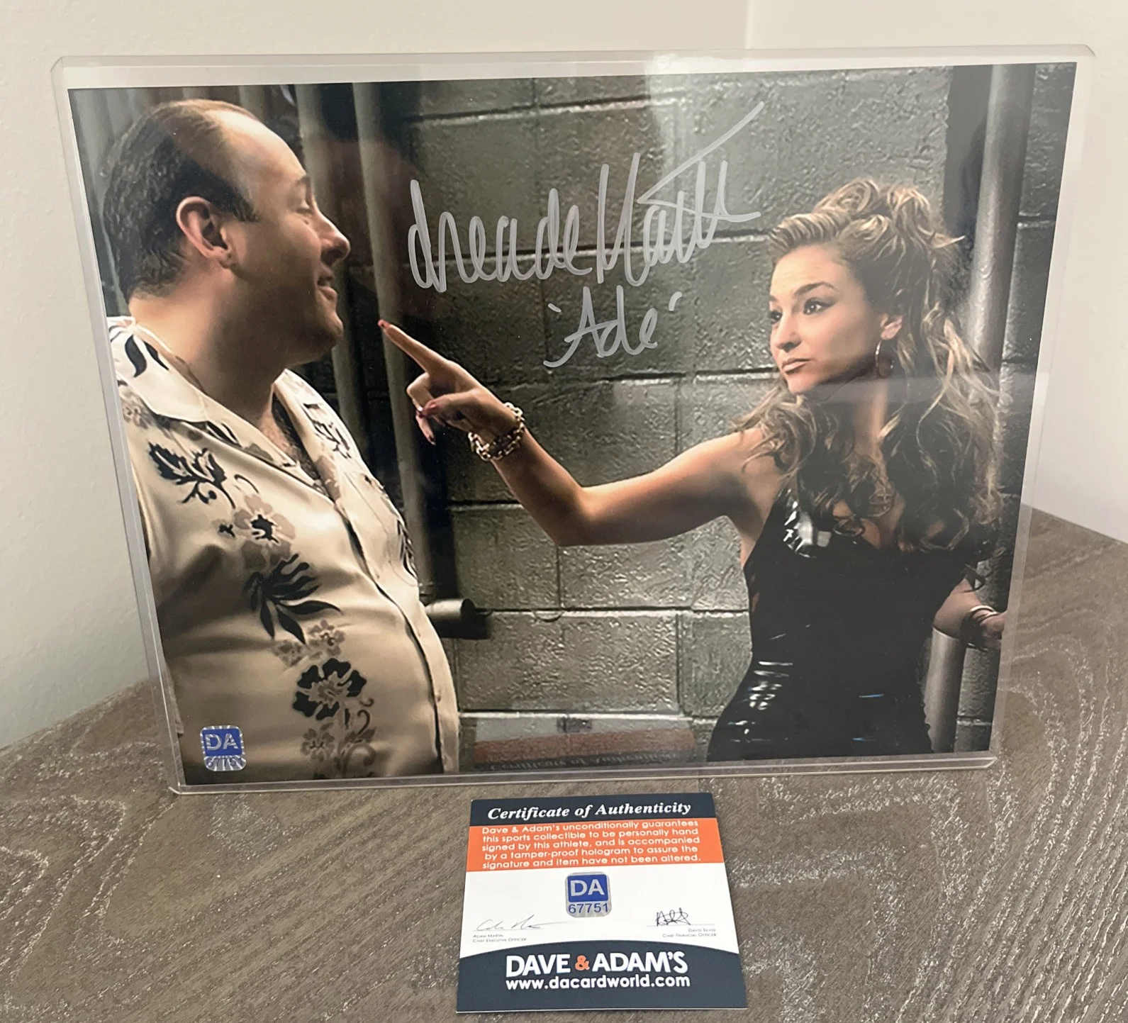 Drea De Matteo — Drea de Matteo signed The Sopranos 8x10 Photo w/ James Gandolfini DA COA "Ade"