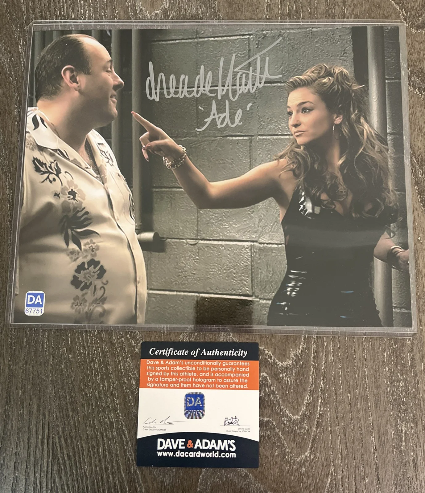 Drea De Matteo — Drea de Matteo signed The Sopranos 8x10 Photo w/ James Gandolfini DA COA "Ade", изображение 2