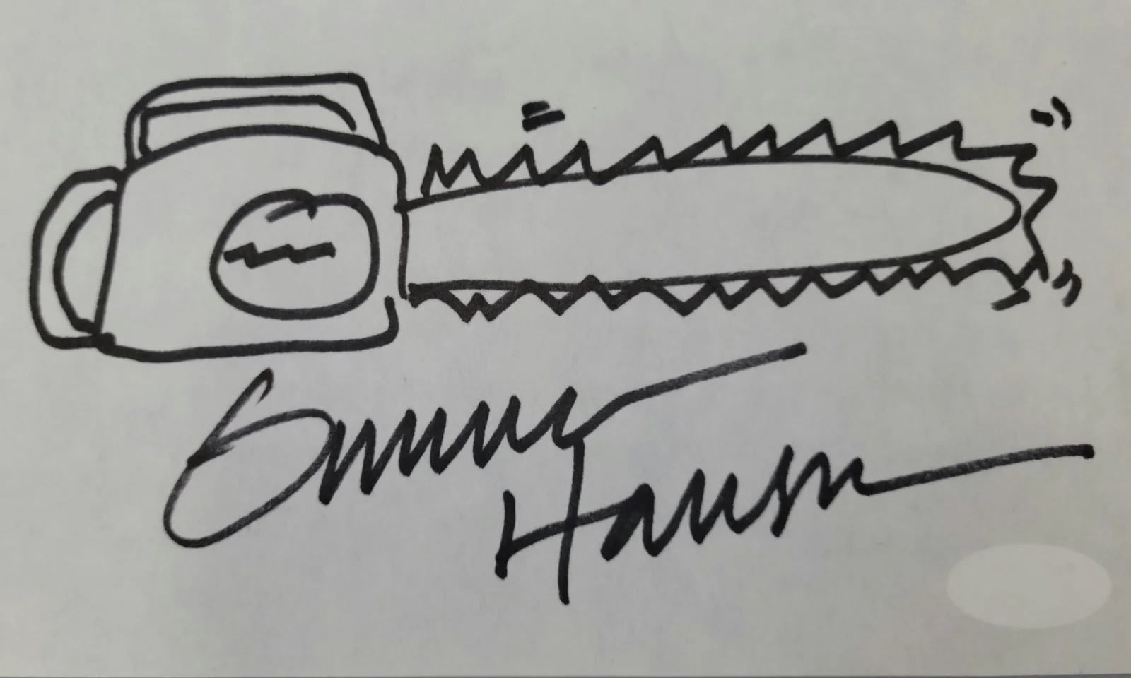 GUNNAR HANSEN — GUNNAR HANSEN signed hand drawing Texas Chainsaw Massacre autograph JSA rare, image 5