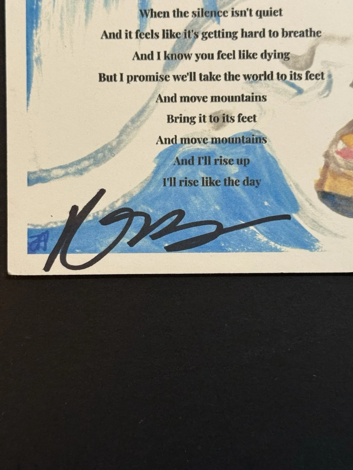 Andra Day signed lyric sheet Rise Up Song 8x10 Autograph Original Art, изображение 2