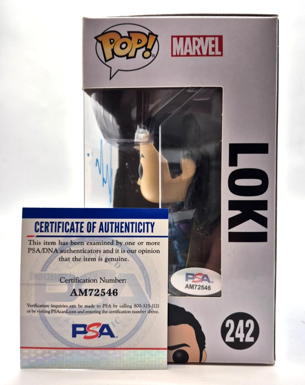 Matt Damon — MATT DAMON SIGNED AUTOGRAPHED LOKI FUNKO POP 242 RARE THOR RAGNAROK PSA COA, изображение 3