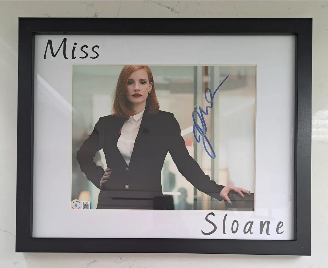 *JESSICA CHASTAIN as MISS SLOANE* Autographed/Signed Custom Framed Beckett BAS, изображение 3
