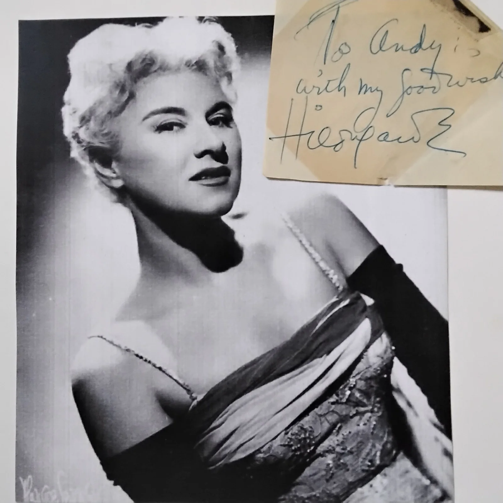Hildegarde SIGNED Paper Photo 40s Singer Vaudeville Darling Je Vous Aime Beaucou, изображение 2