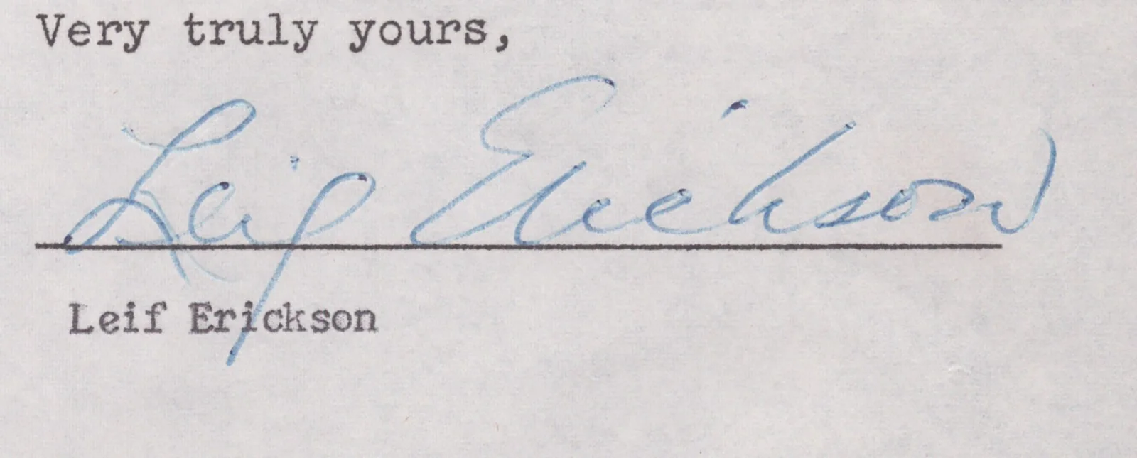 Leif Erickson — LEIF ERICKSON - DOCUMENT SIGNED 10/04/1956, image 2