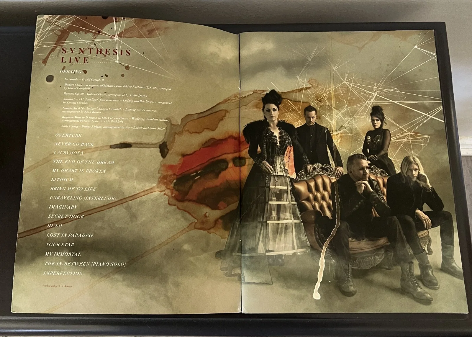 Amy Lee, William Hunt, Jen Majura, Tim McCord, Troy McLawhorn — Evanescence (X5) Signed/Autographed Synthesis Tour Program - AMY LEE, image 3