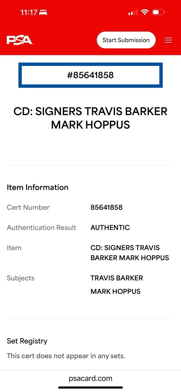 Blink 182 Travis Barker Signed Mark Hoppus Cd Enema Of The State PSA/DNA Slabbed, image 4