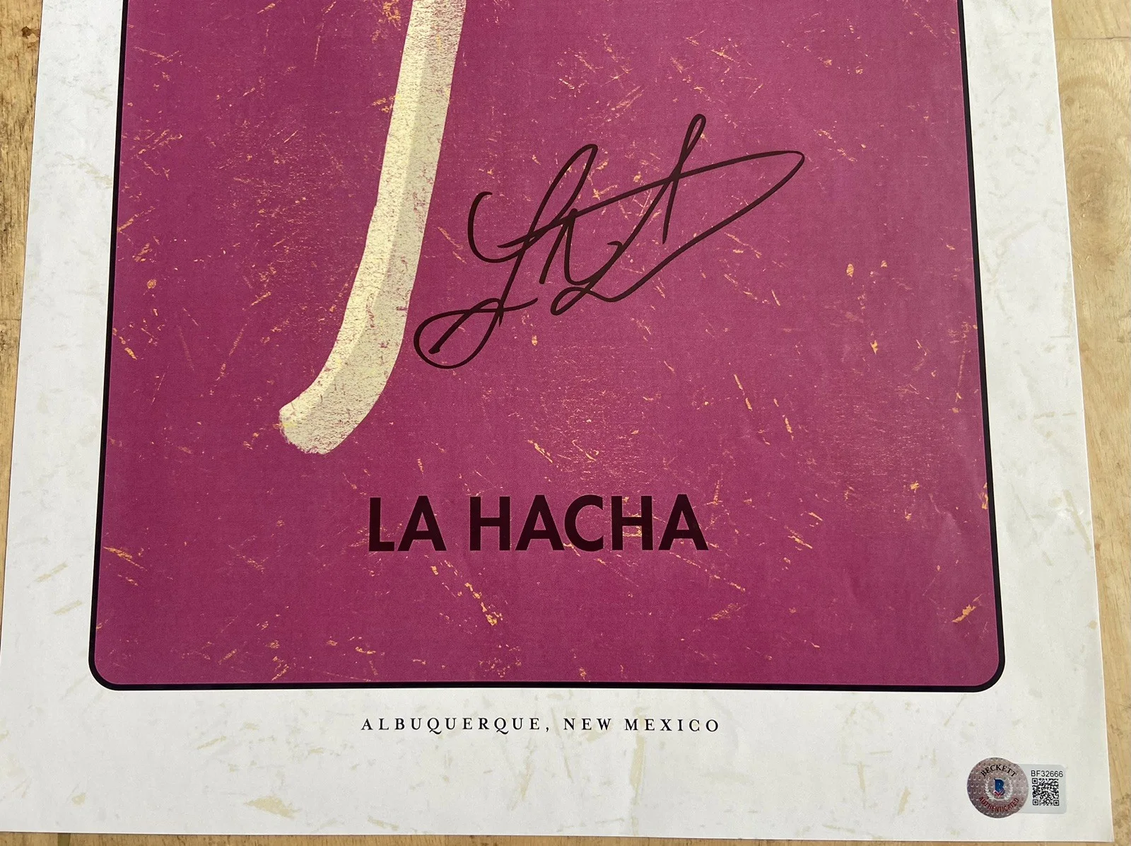 Luis, Daniel Moncada — Breaking Bad Cousins Luis & Daniel Moncada SIGNED La Hacha Axe Poster- BAS COA, image 4