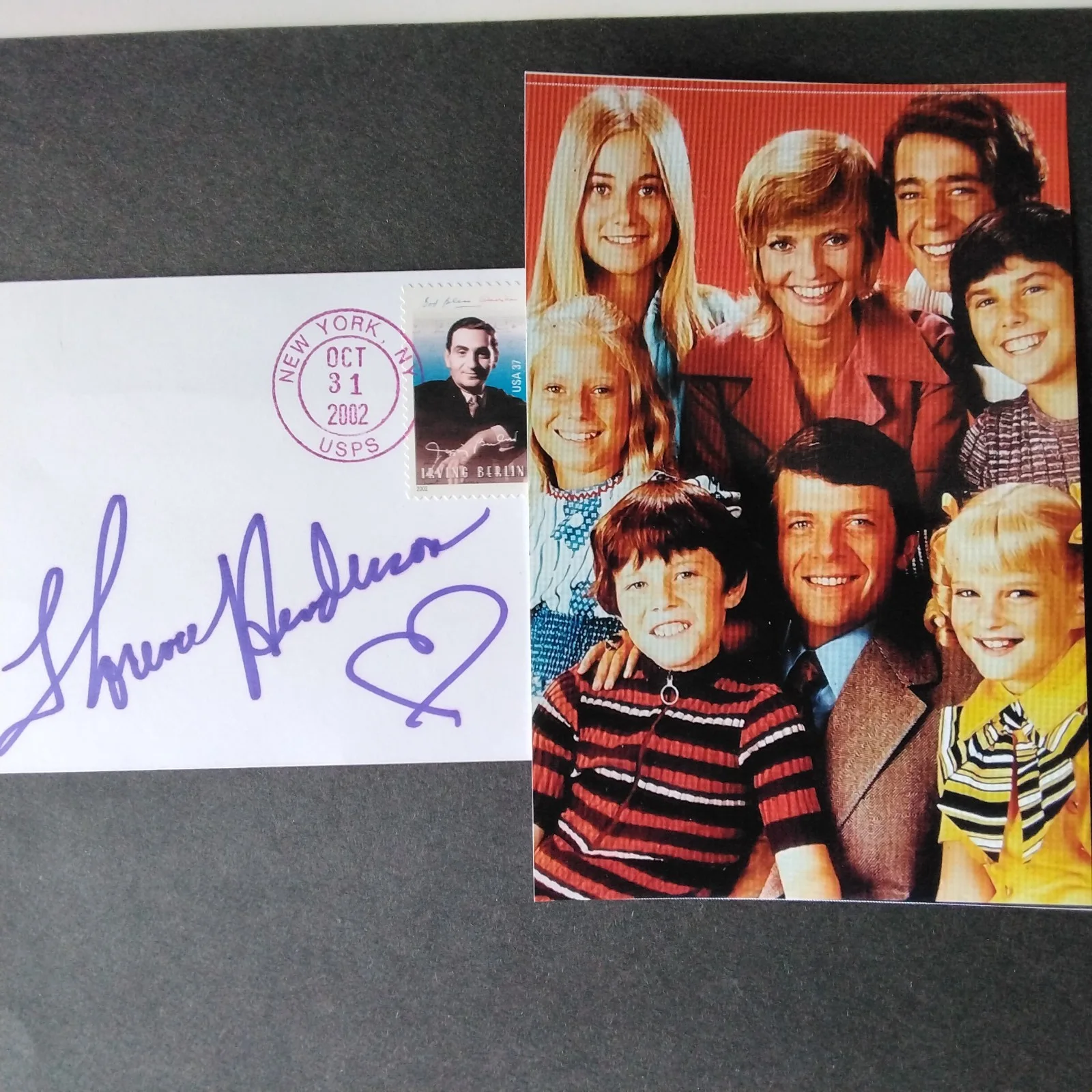 Florence Henderson SIGNED Envelope Photo 70s TV Actress Brady Brunch Love Boat, изображение 2
