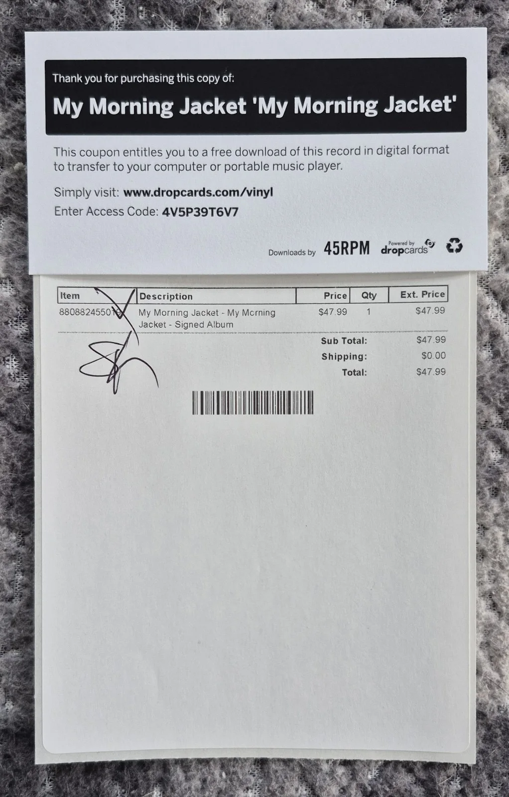 Tom Blankenship, Carl Broemel, Patrick Hallahan, Jim James, Bo Ko — My Morning Jacket Signed Autographed LP Record With Receipt And Digital Download, image 2
