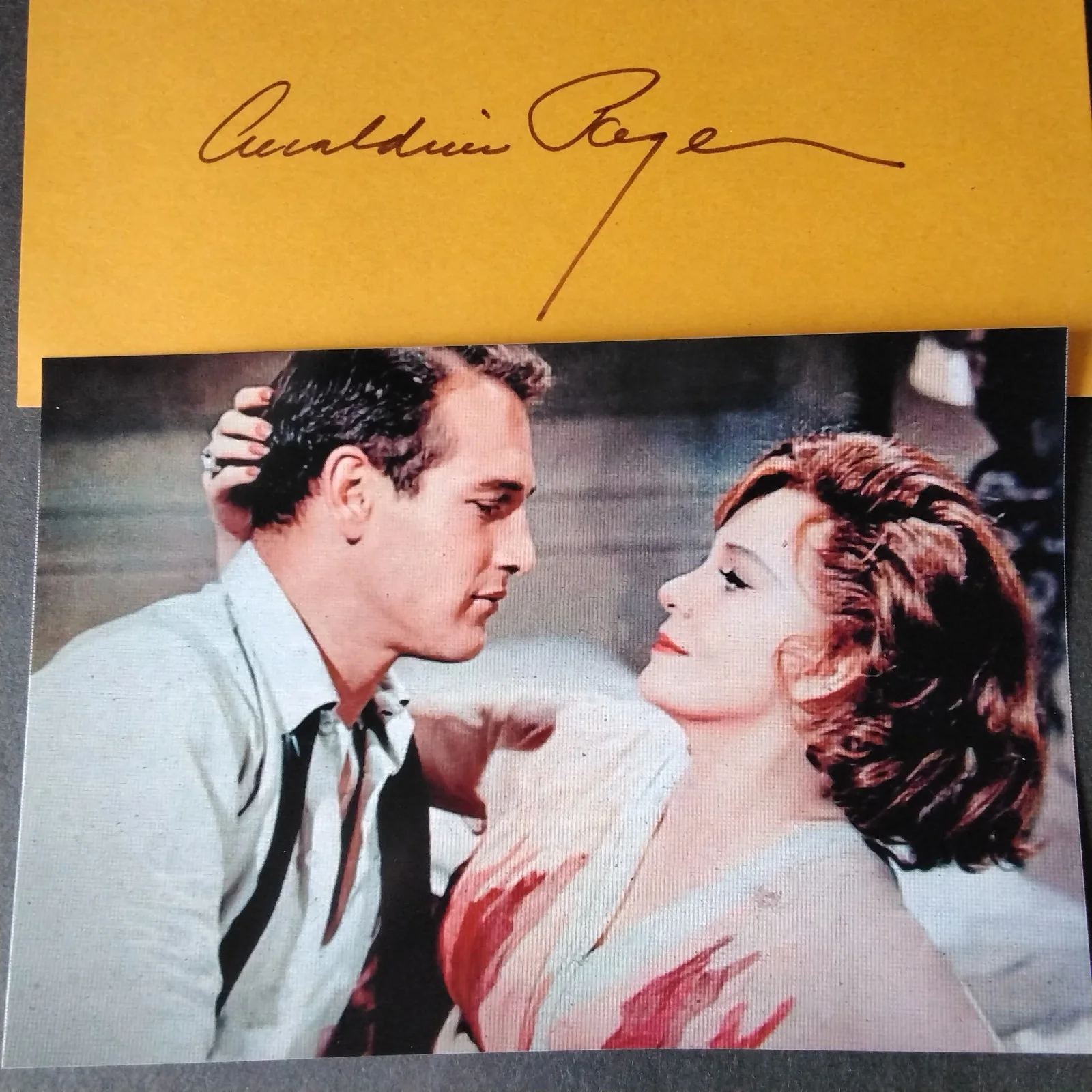 Geraldine Page Signed Card Photo Film Actress Sweet Bird of Youth Trip Bountiful, изображение 2