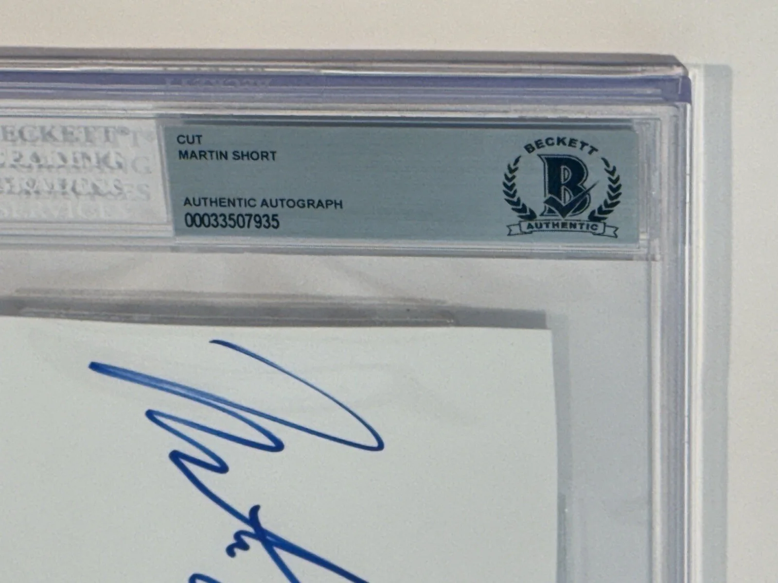 Martin Short — Martin Short signed cut Index Card actor comedian SNL Beckett coa slab, изображение 3