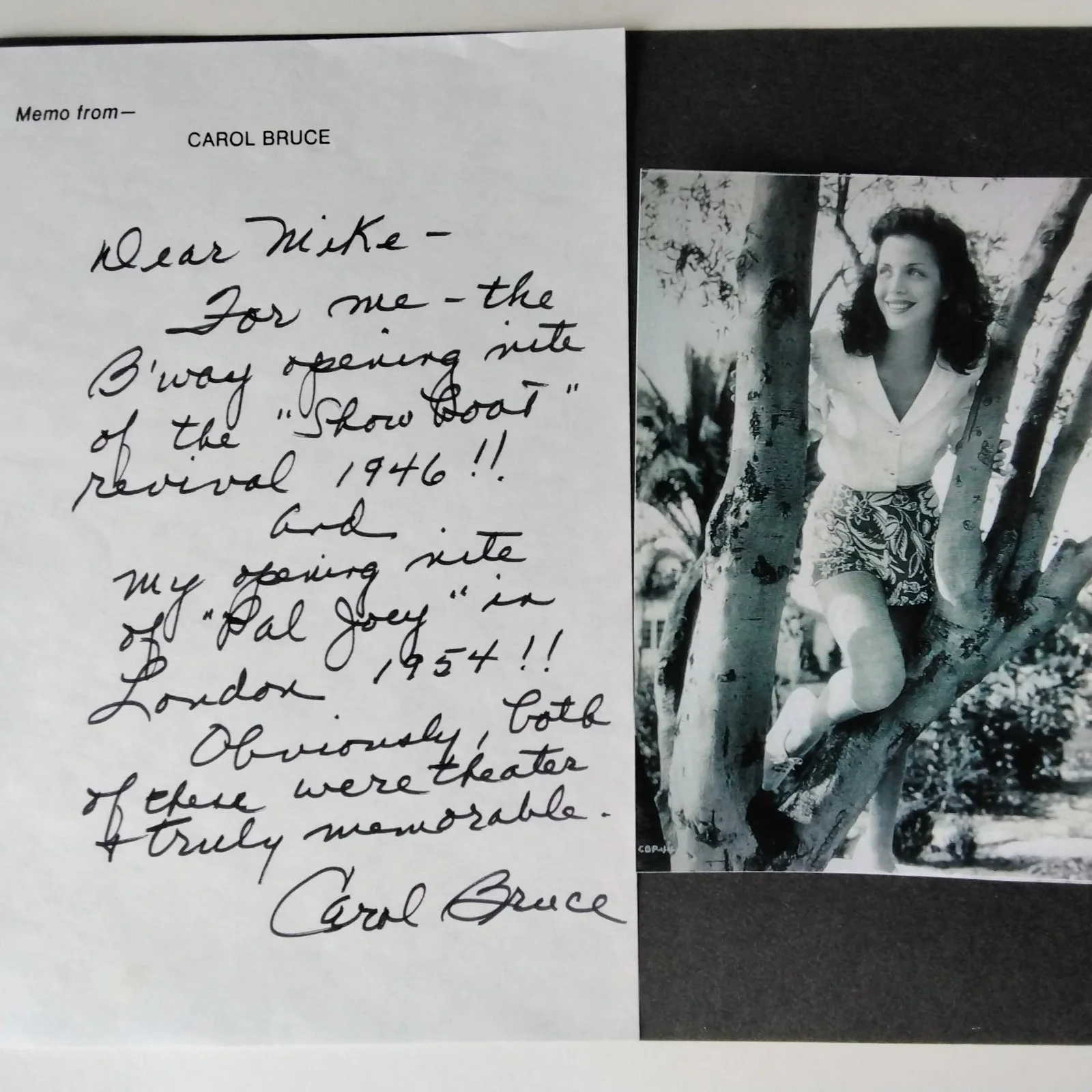 Carol Bruce Signed Letter Photo 40s Movie TV Actress Woman is Mine WKRP Pal Joey, изображение 2