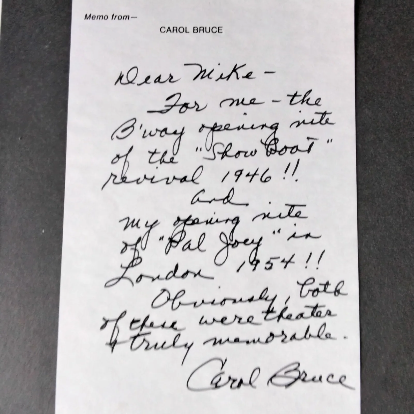 Carol Bruce Signed Letter Photo 40s Movie TV Actress Woman is Mine WKRP Pal Joey, изображение 3