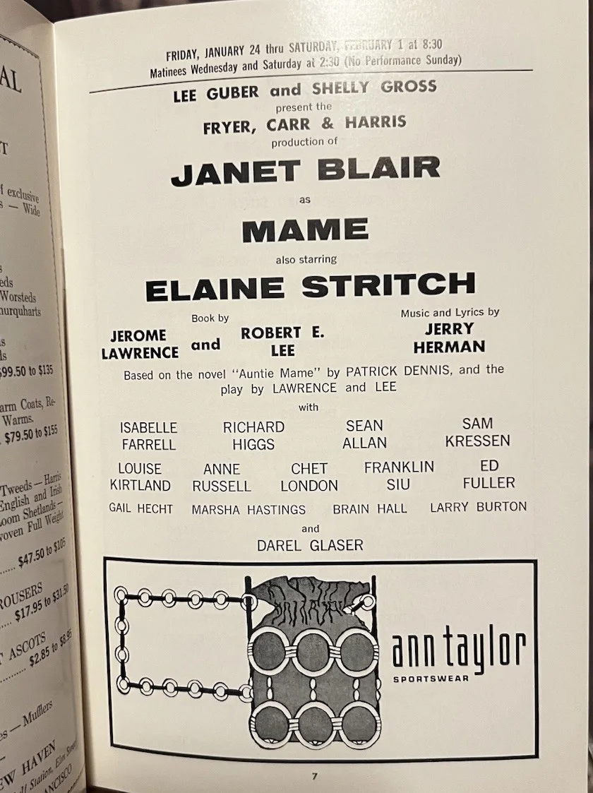 Elaine Stritch Signed MAME Broadway Tour Playbill 1969, image 2