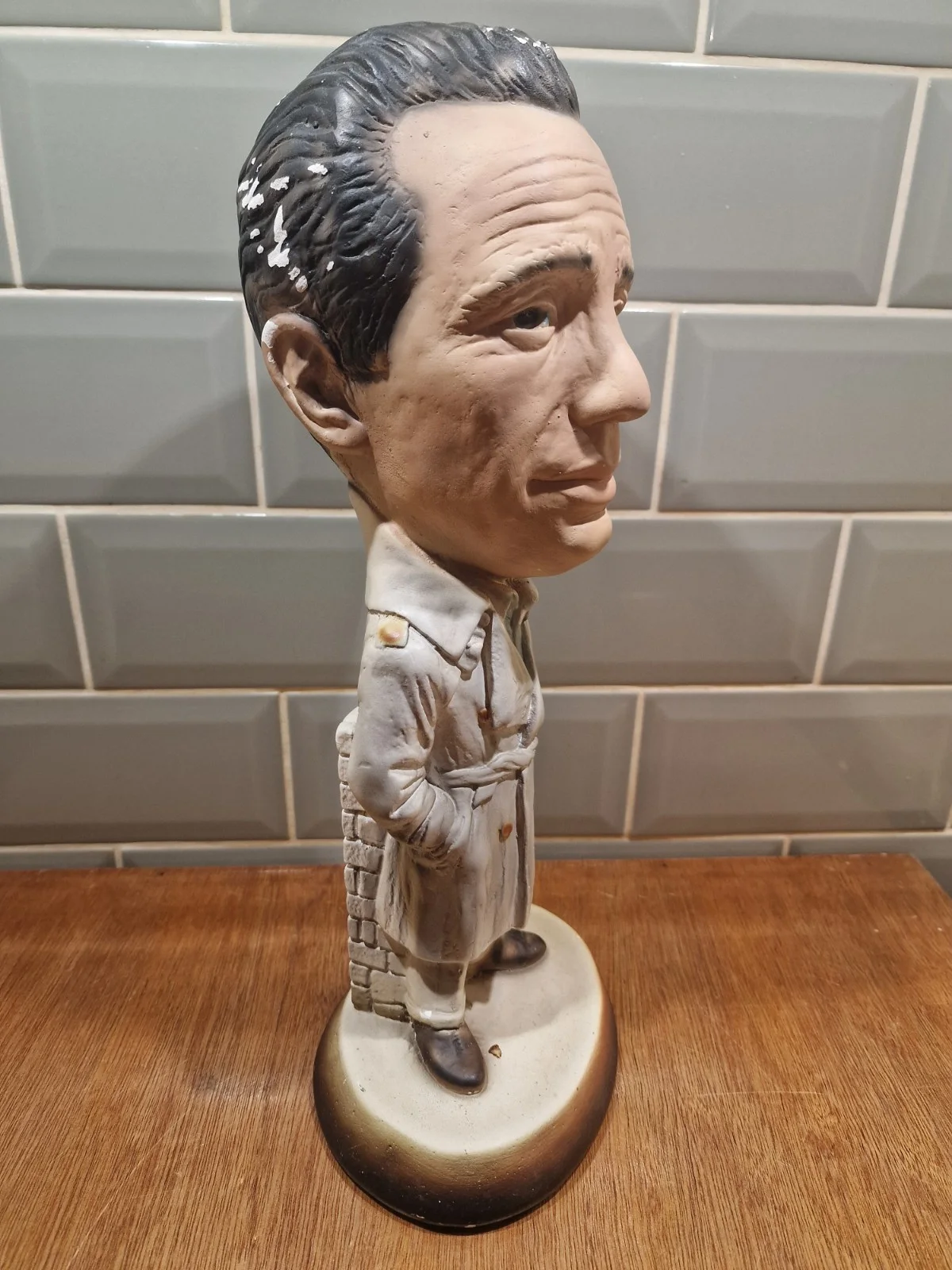 Vintage Esco (?) 'Big Head' Humphrey Bogart Chalkware Statue Figurine 1970's, изображение 2