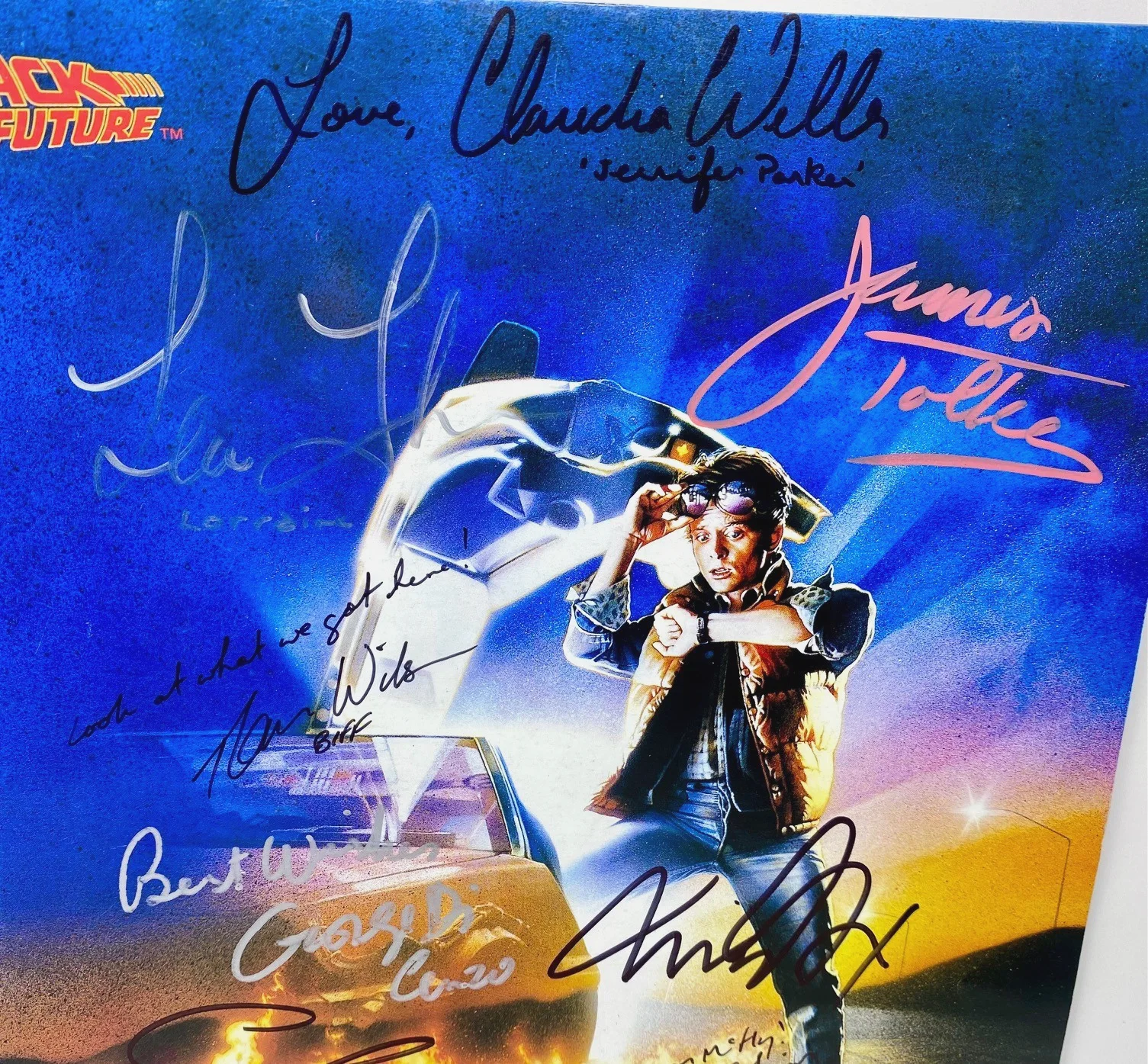 Cast — 1985 Back To The Future Cast Signed Michael J Fox Christopher Lloyd Lea Thompson, image 2