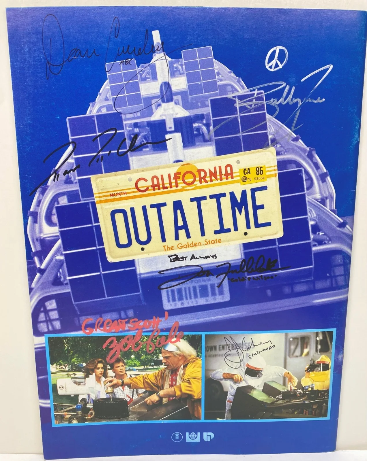 Cast — 1985 Back To The Future Cast Signed Michael J Fox Christopher Lloyd Lea Thompson, image 4