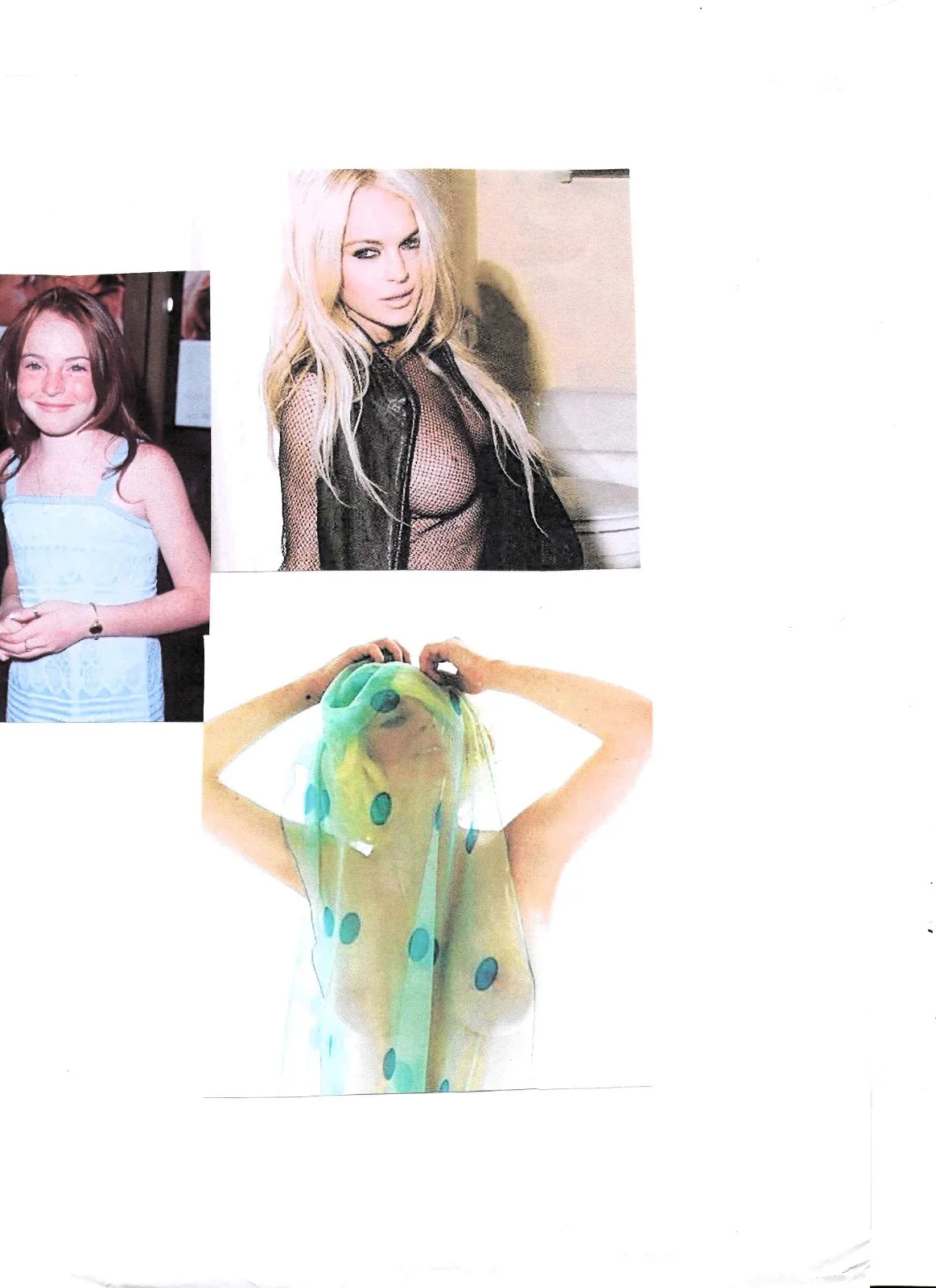 lindsey lohan — Lindsay Lohan signed COA 8x10 with 3 smaller photos FREAKIER FRIDAY, Parent Trap, image 3