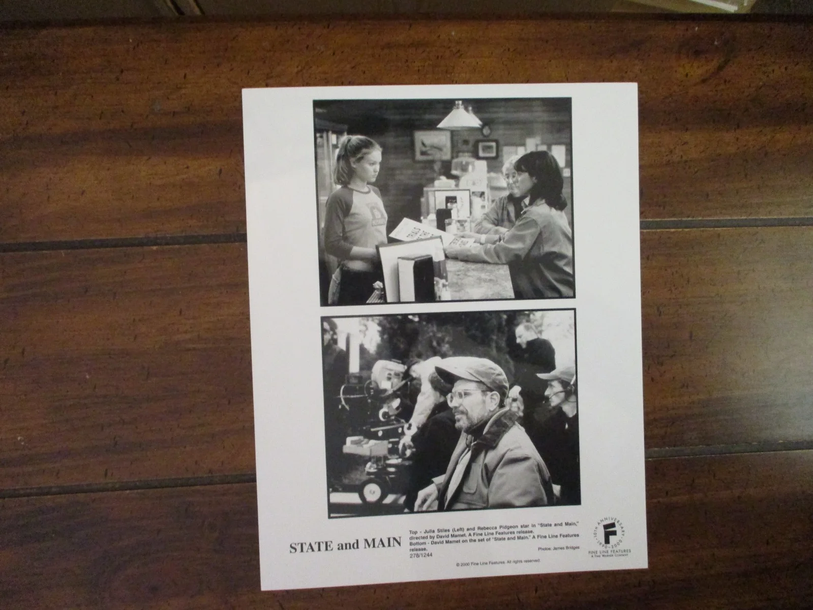 Rebecca Pidgeon/David Mamet/Julia Stiles(STATE AND MAIN)2000 8 x 10 B & W Photo, image 2
