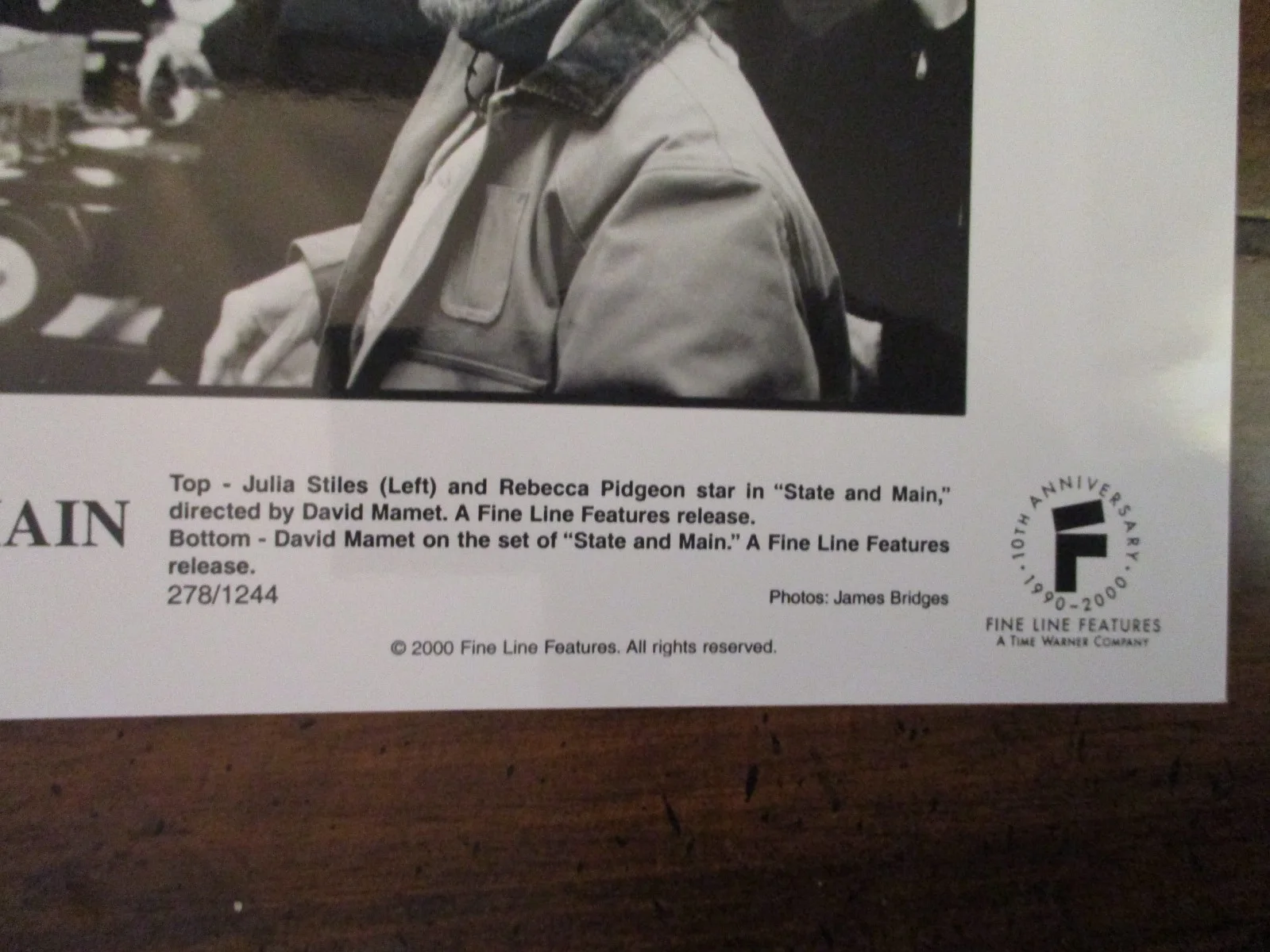 Rebecca Pidgeon/David Mamet/Julia Stiles(STATE AND MAIN)2000 8 x 10 B & W Photo, image 4