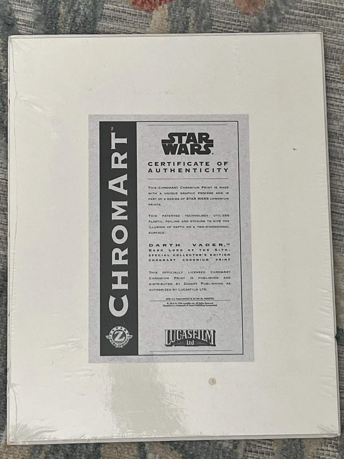 Star Wars - Empire Strikes Back ChromArt Poster - Darth Vader w/ COA, image 2