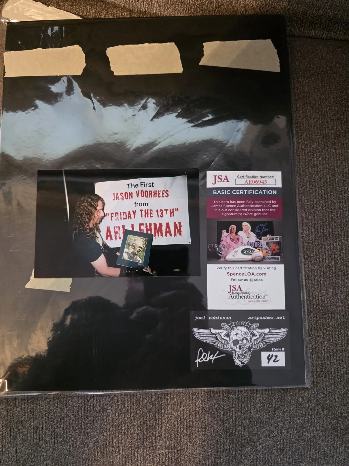 Ari Lehman Signed Artwork With COA And Photo Of Signing Jason Voorhees, изображение 4