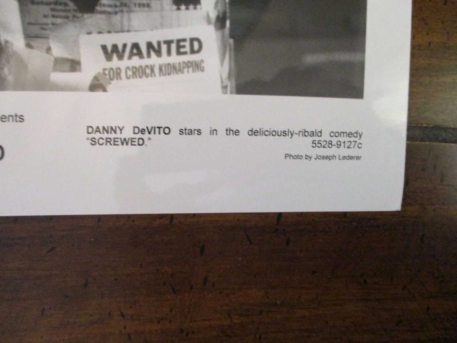 Danny DeVito ("SCREWED") 2000 10 x 8 Glossy Black and White Press Photo, image 2