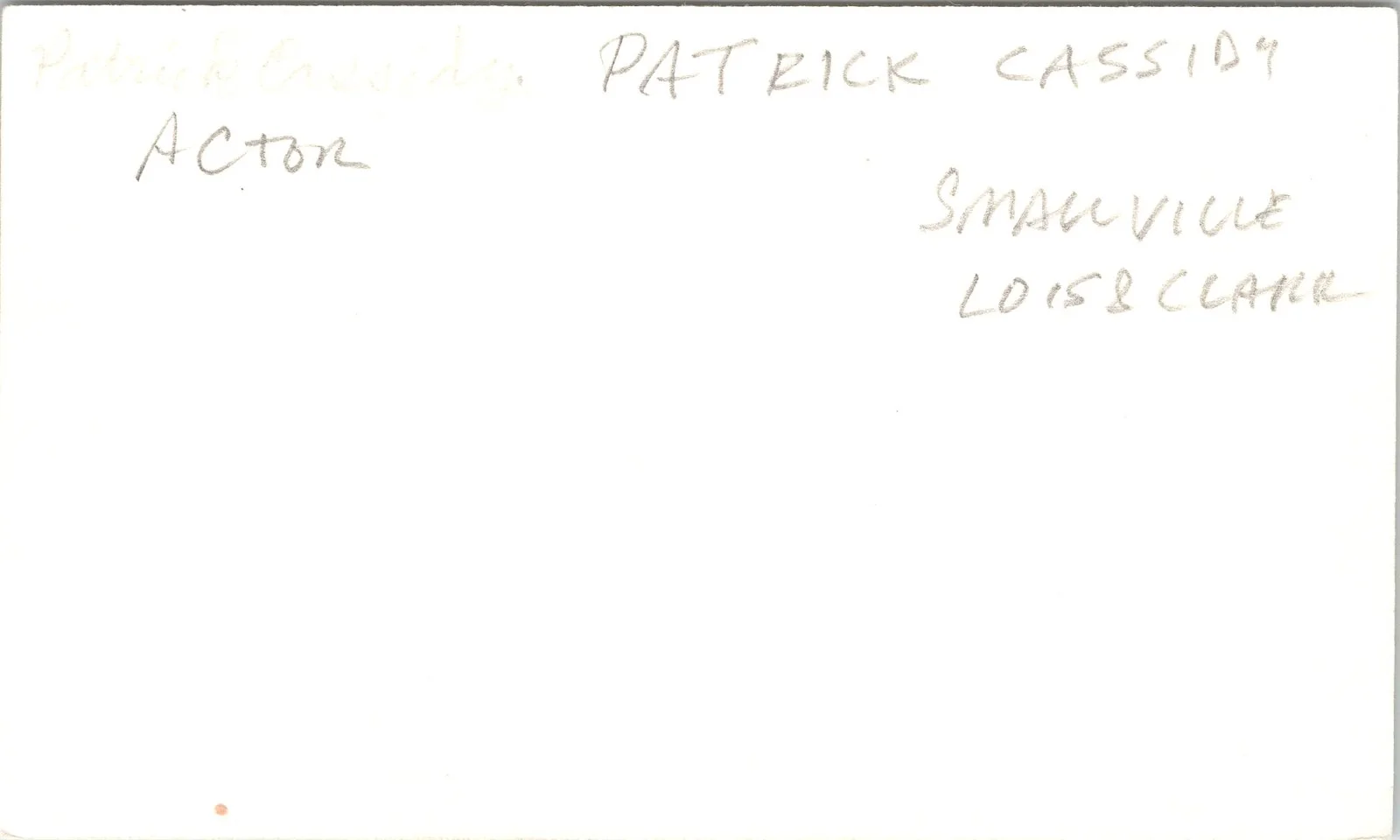 Patrick Cassidy — Patrick Cassidy Signed 3x5 Index Card Smallville Autographed, image 2