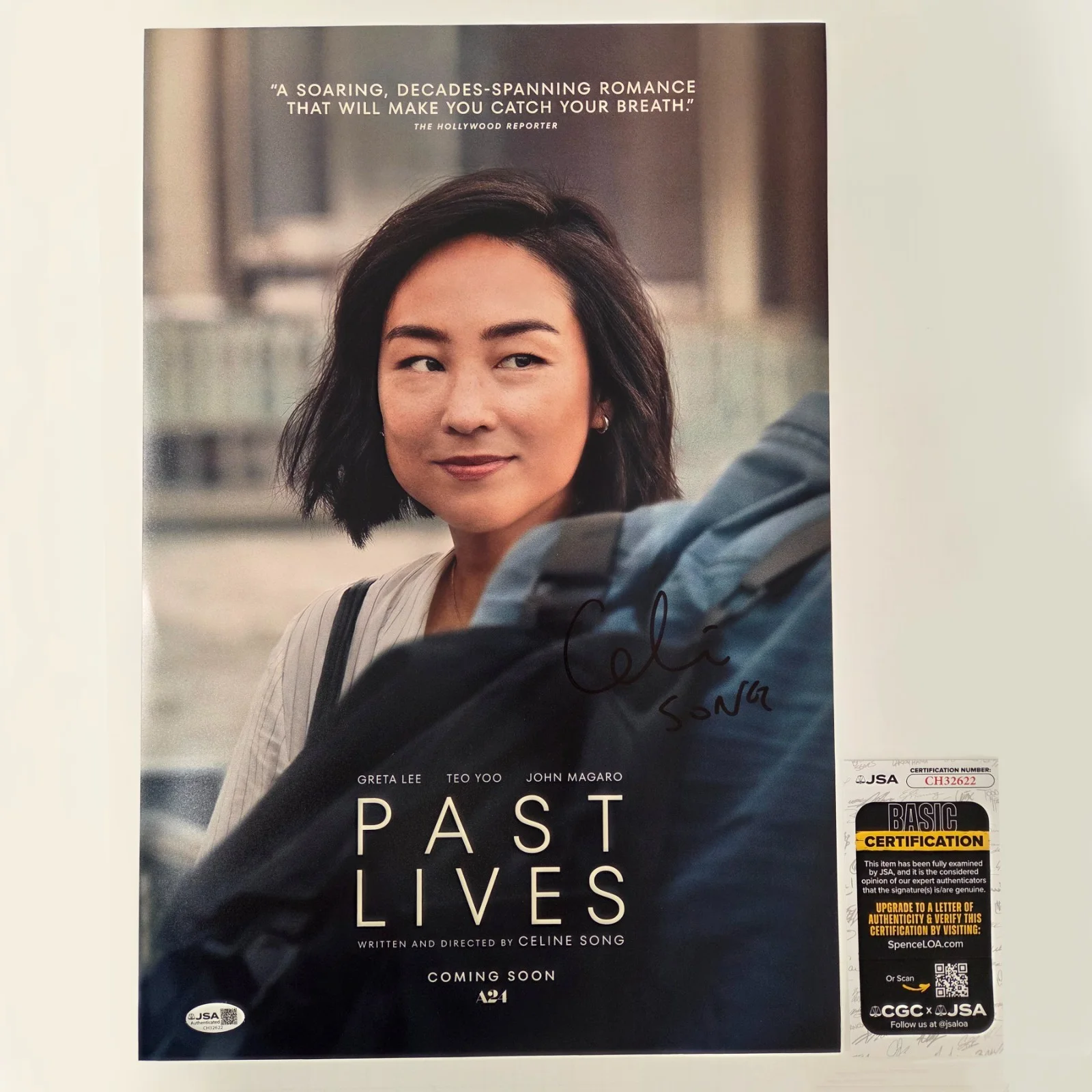 CELINE SONG — CELINE SONG Authentic Hand-signed "PAST LIVES Director" 12x18 Photo (JSA COA)