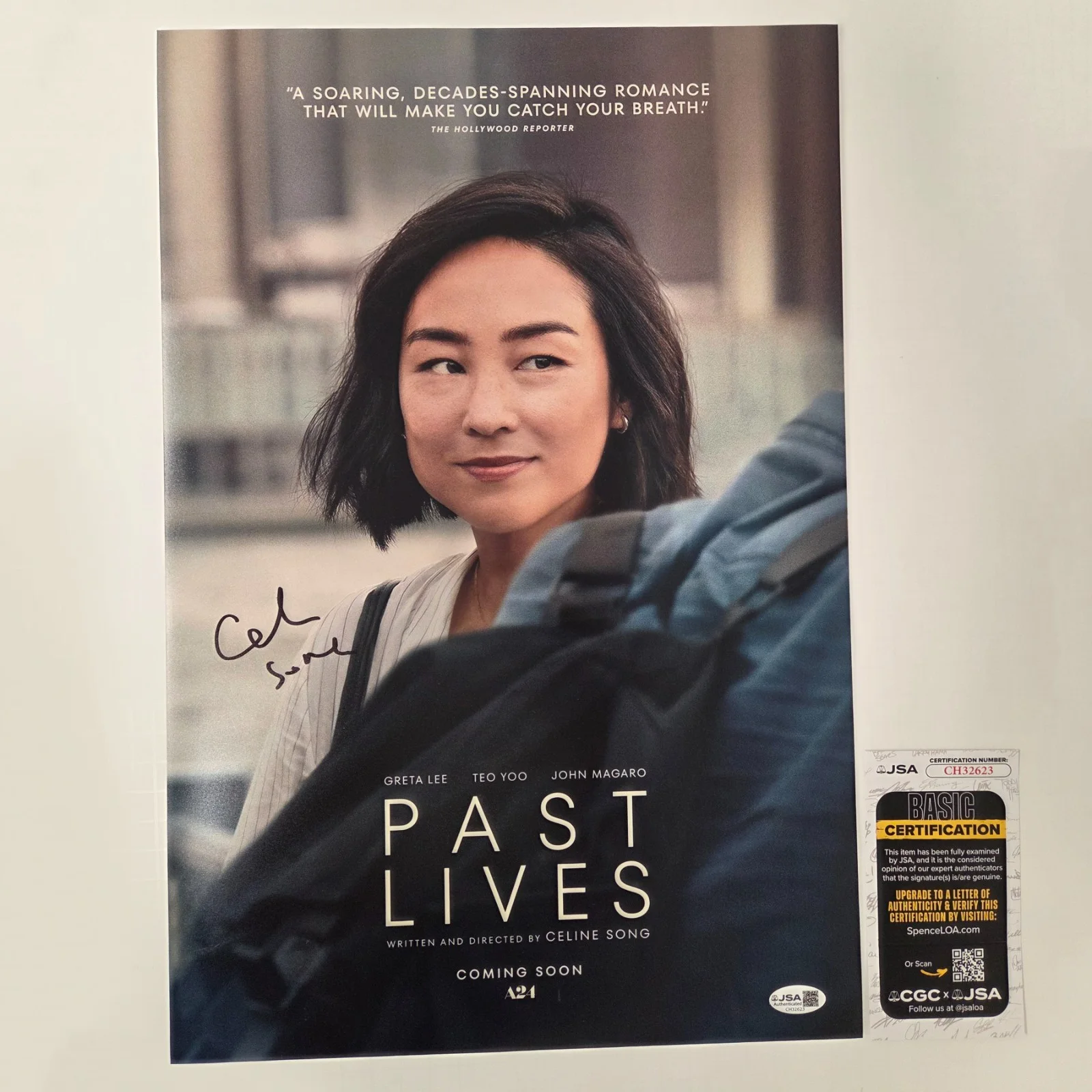 CELINE SONG — CELINE SONG Authentic Hand-signed "PAST LIVES Director" 12x18 Photo (JSA COA)